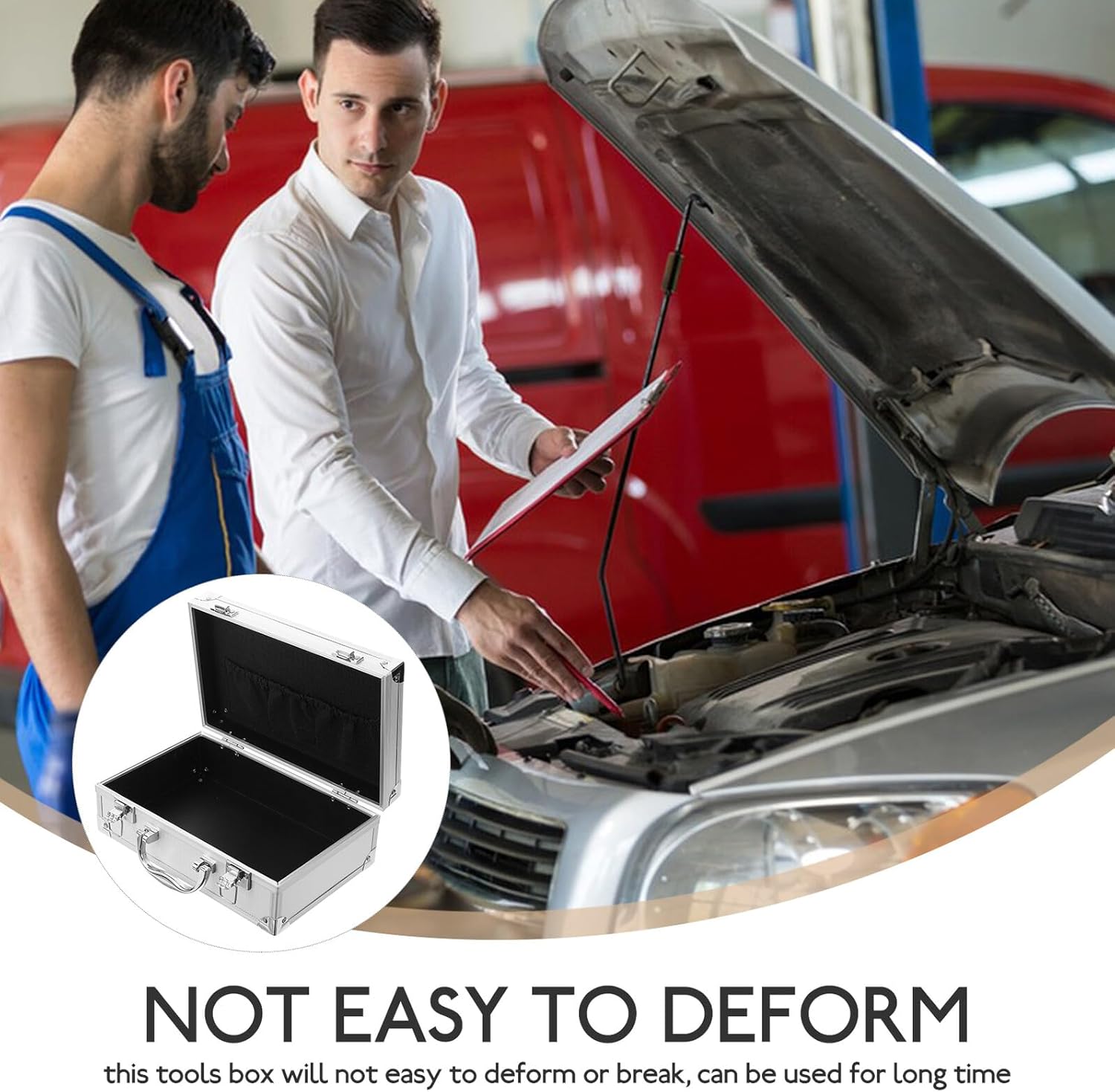 🚗 KFZ & Werkstatt – Gatuida Portable Aluminium Tool Box, Robust Multifunctional Organiser with Compartments for Car, Home Maintenance, Easy Storage and Transport, Essential Tools – Bild 4
