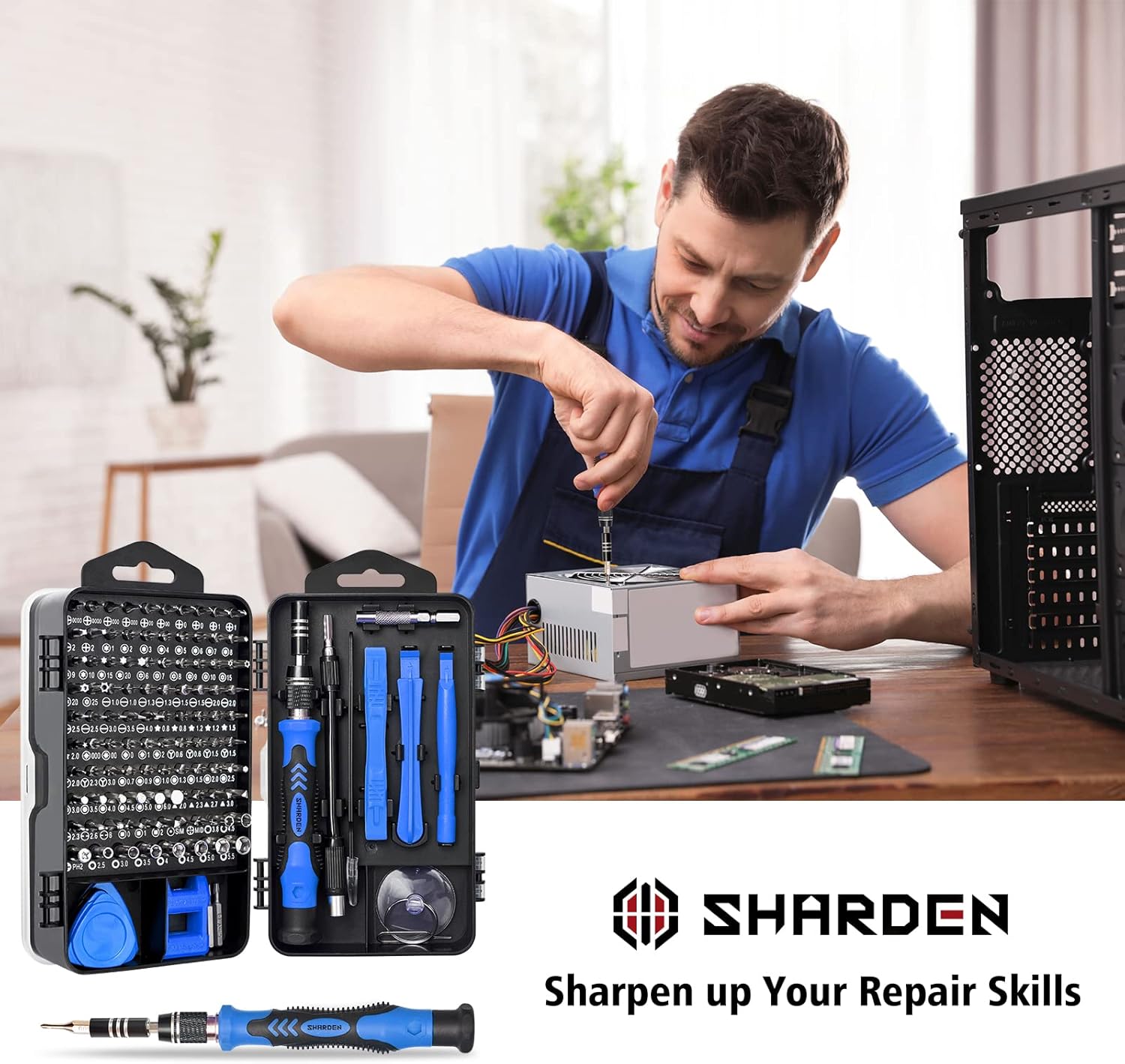 ⚡ Elektro & Technik – SHARDEN Präzisions-Schraubendreher-Set, 122-in-1 Mini-Präzisionswerkzeug-Set mit Torx T2 T5 T6 T8 T9, Handy-Reparatur-Set für Uhr, PC, Brille, PS, Kamera, iPhone mit 1 Magnetpad – Bild 8