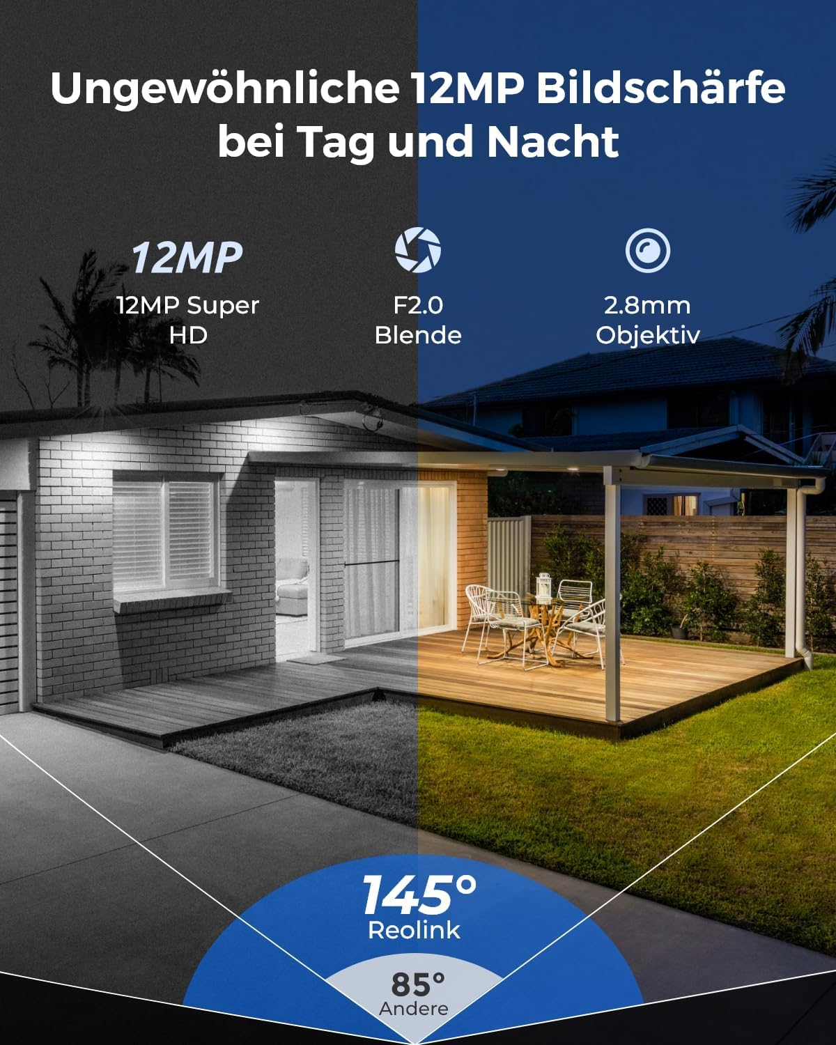 ⚡ Elektro & Technik – Reolink 12MP PoE-Überwachungskamera-Set mit 4x IK10 vandalensicheren Außenkameras, 145° Weitwinkel, Farbnachtsicht, Personen-/Fahrzeug-/Tiererkennung, 2-Wege-Audio, 8CH NVR mit 2TB HDD, RLK8-1200V4 – Bild 2