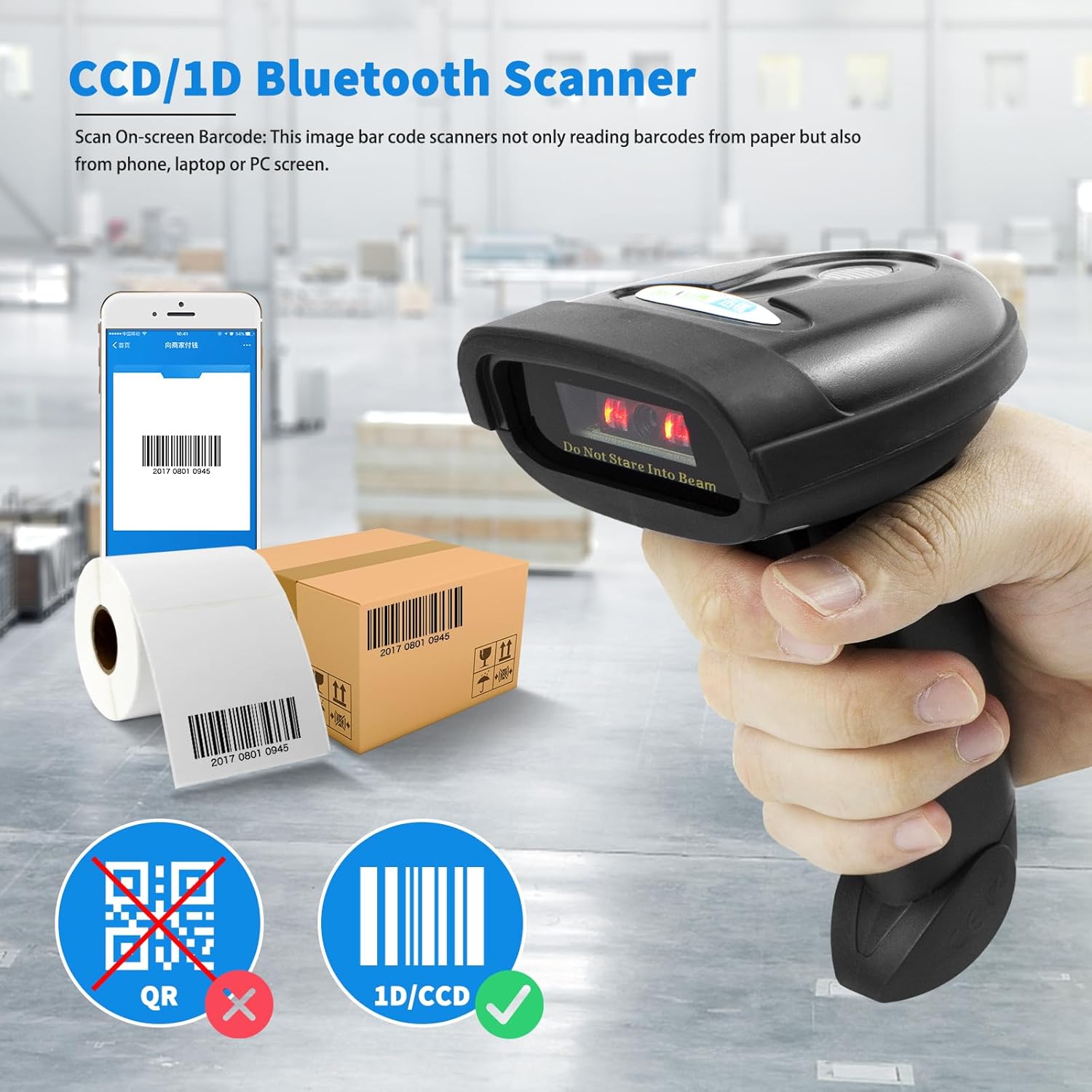 ⚡ Elektro & Technik – NT-1228BC Bluetooth CCD Barcode Scanner Handheld USB Wireless 1D CCD bar Codes Imager for Mobile Payment Computer Screen Scan Support iOS & Android – Bild 4