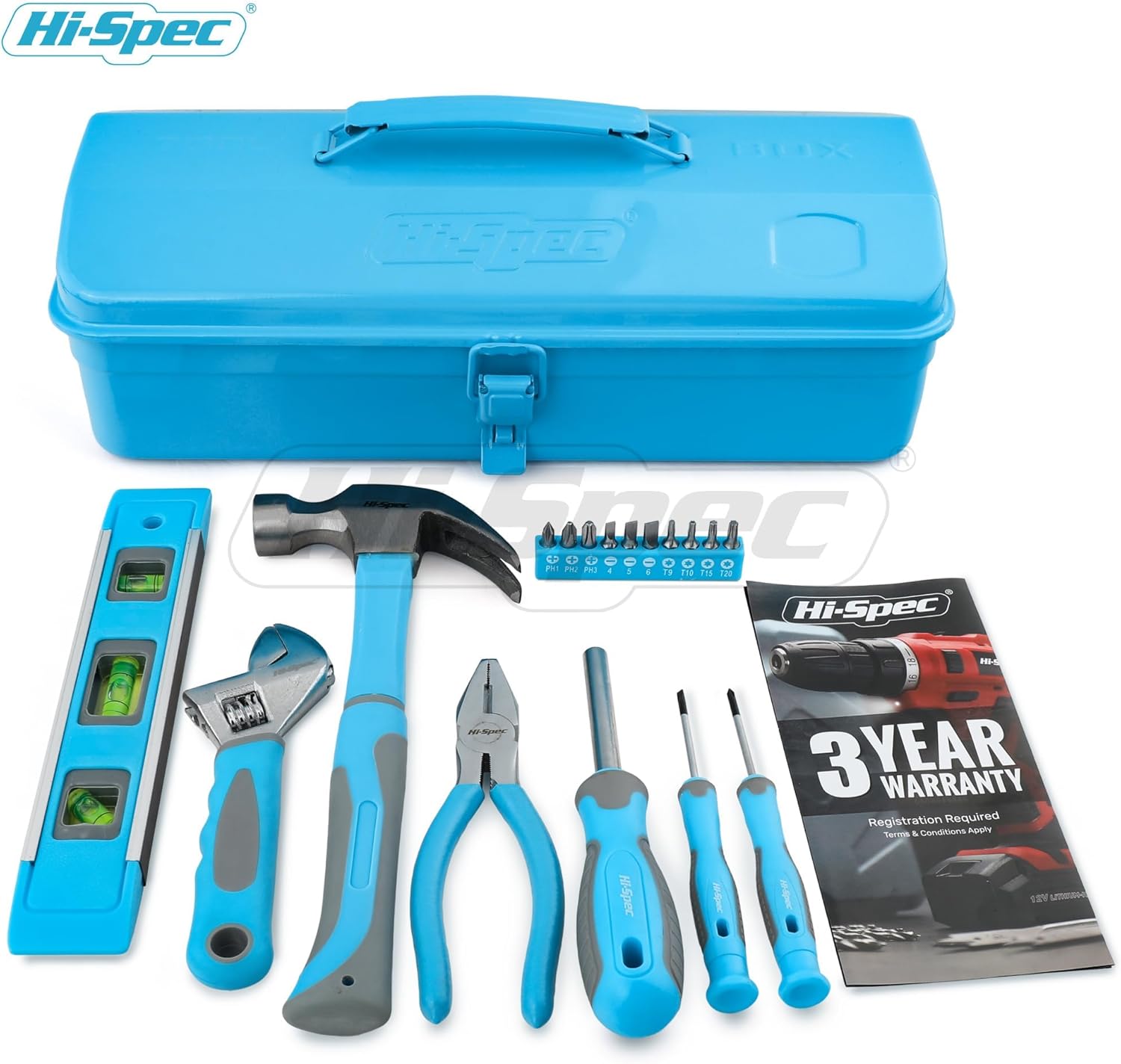 🔥 Angebote & Aktionen – Hi-Spec Beginner Tool Set in Blue Metal Box Complete Genuine Hand Tool for DIY and Youth – Bild 7