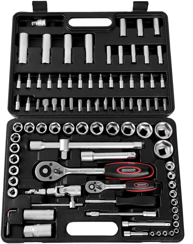 🚗 KFZ & Werkstatt – Monzana Socket Set, Chrome Vanadium Steel, Transport Case, Nut Box, Ratchet Box – Bild 6