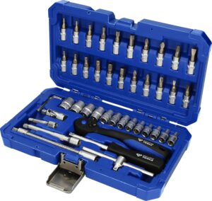 🚗 KFZ & Werkstatt – BRILLIANT TOOLS BT020046 1/4 Inch Socket Spanner Set, 46 Pieces [Powered by KS Tools]