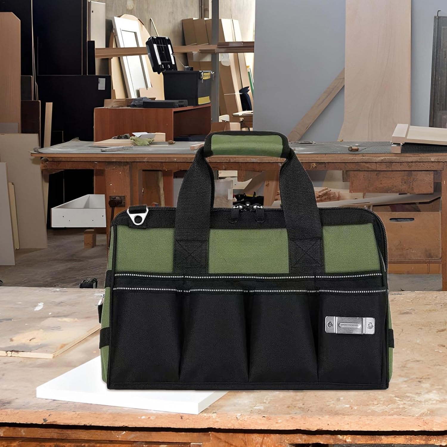 ⚡ Elektro & Technik – Werkzeugtasche für Elektriker, robuster Werkzeugkoffer mit mehreren Taschen, multifunktionale breite Öffnung, Werkzeugkoffer mit Griff für Reisearbeiten – Bild 2