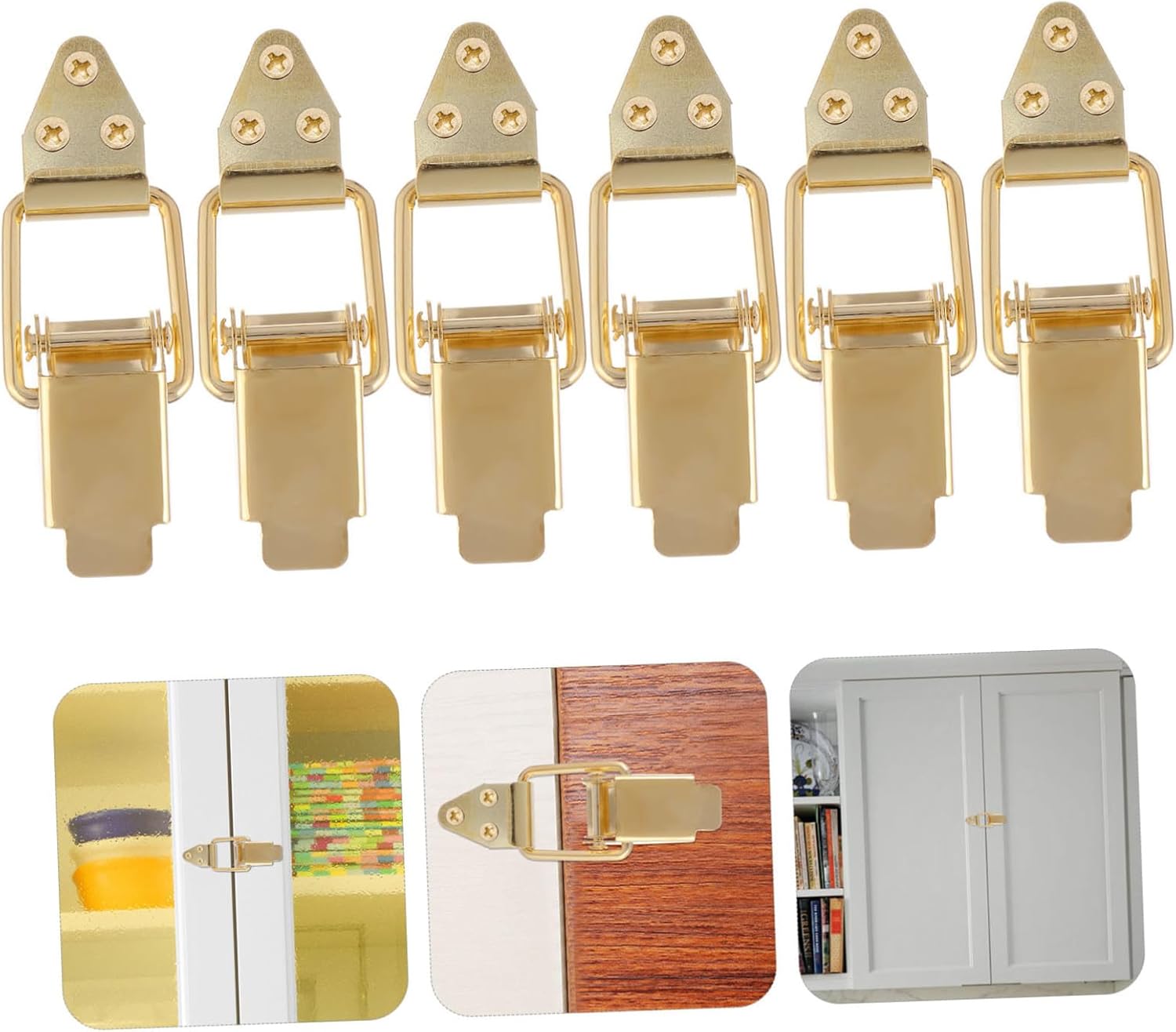 ⚒️ Bau & Montage – Gatuida 12 Stück Teiliges Vintage Eisen Toggle Verschluss Federbelastet Robust für Werkzeugkoffer Kistenboxen Ersatz Haspe Schloss Einfach Montage Gelb – Bild 3