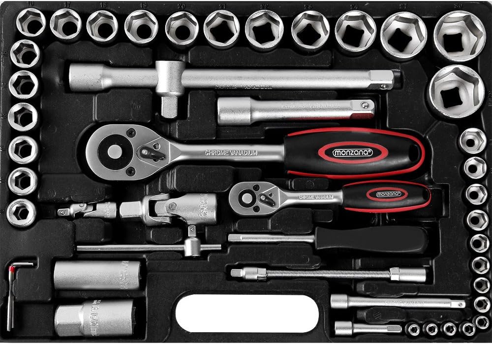 🚗 KFZ & Werkstatt – Monzana Socket Set, Chrome Vanadium Steel, Transport Case, Nut Box, Ratchet Box – Bild 3