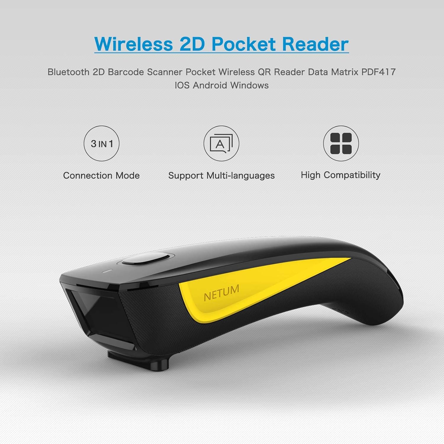 ⚡ Elektro & Technik – NETUM C750 Kabelloser Barcode-Scanner, Bluetooth-kompatibel, kleiner Taschen-USB-1D-2D-QR-Code-Scanner für Inventar, Barcode-Bildleser für Tablet, iPhone, iPad, Android, iOS, PC, POS – Bild 2