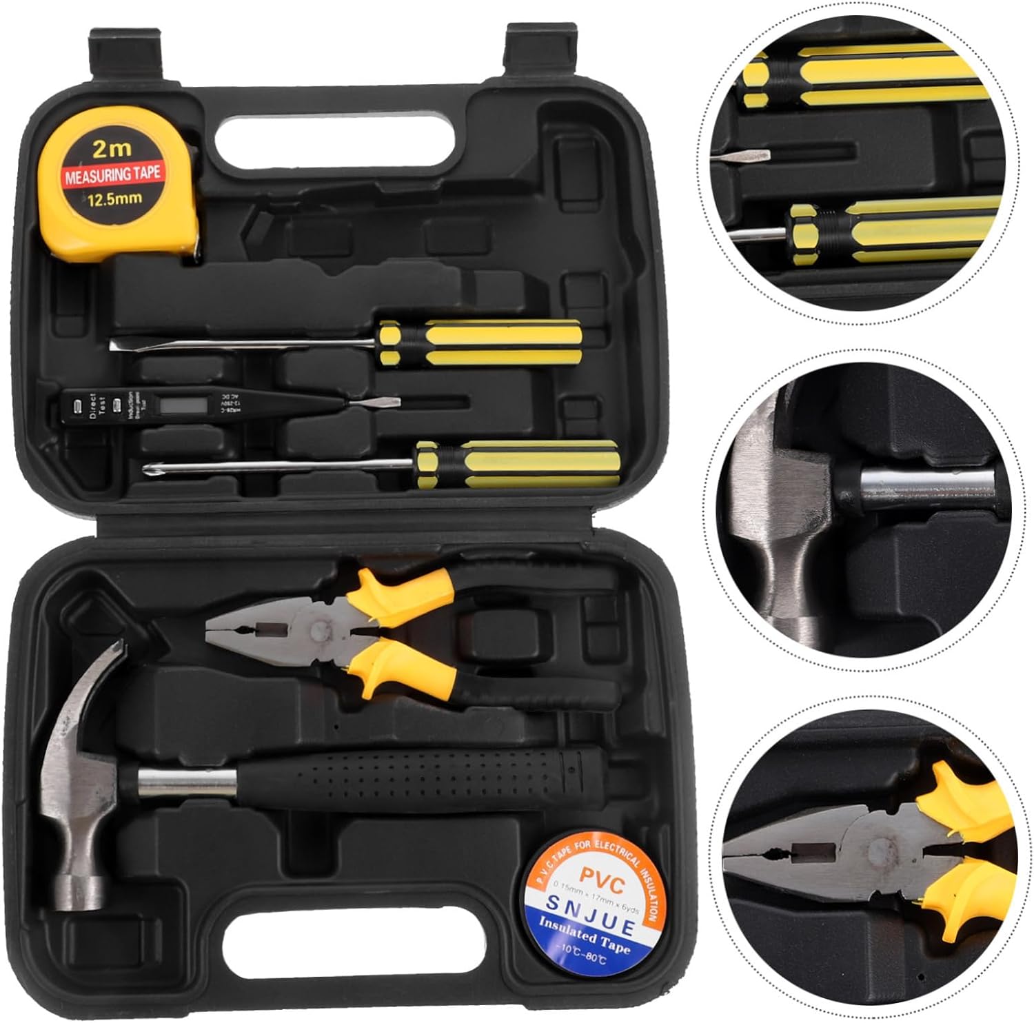 🔥 Angebote & Aktionen – Werkzeugkoffer mit Hammer Schraubendreher Maßband Zange Cutter Robuster Heimwerker Werkzeugkasten für Auto Reparatur und Haushalt Tragbar und Vielseitig Einsetzbar – Bild 8