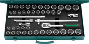 🚗 KFZ & Werkstatt – Stahlwille STW50MA396N 50MA396N Socket Set of 45 Bi-Hexagon AF/Metric, Silver