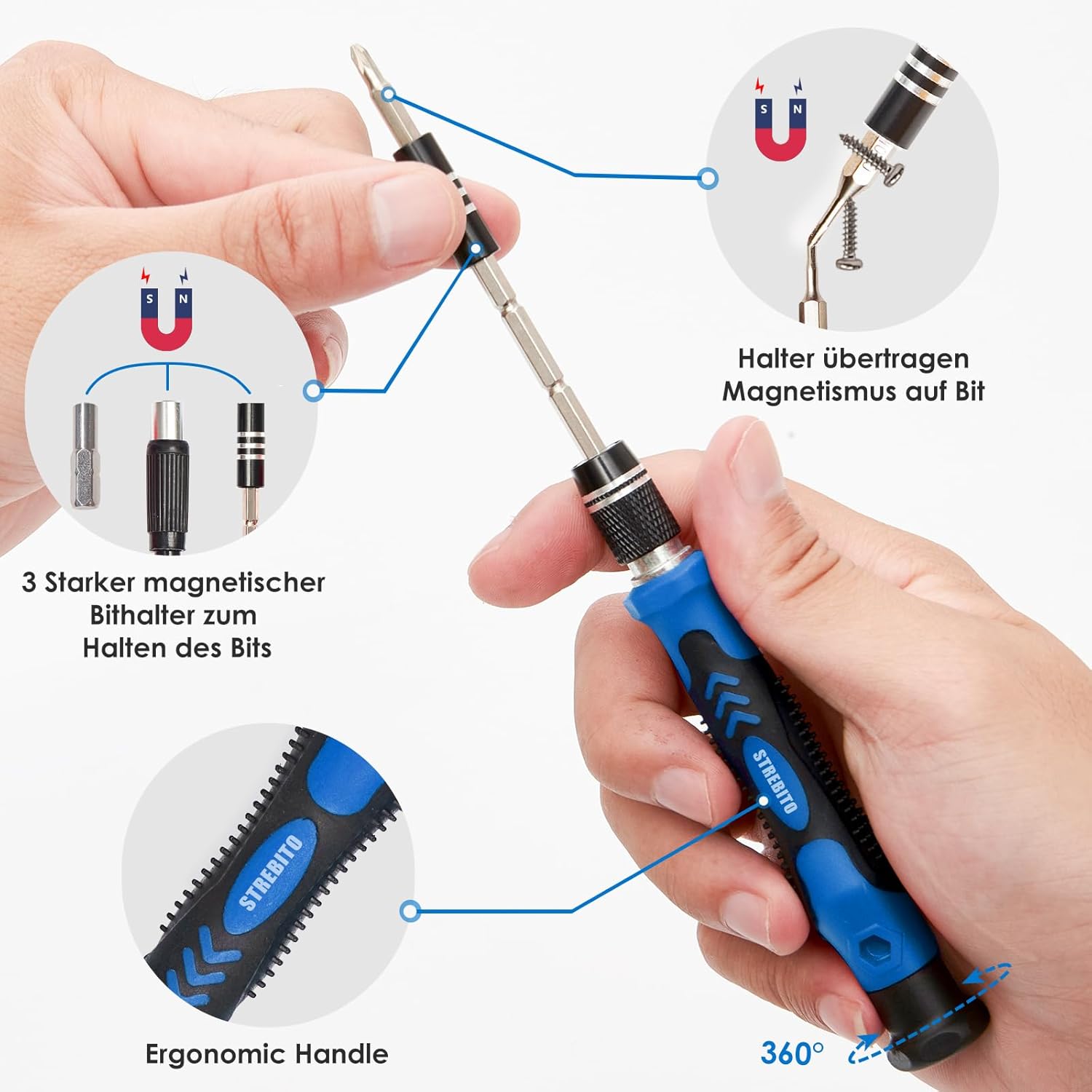 ⚡ Elektro & Technik – STREBITO Elektronische Präzisions-Schraubendreher-Sets, 142-teilig, mit 120 Bits, magnetisches Reparatur-Werkzeug-Set für iPhone, MacBook, Computer, Laptop, PC, Tablet, PS4, Spielekonsole – Bild 3