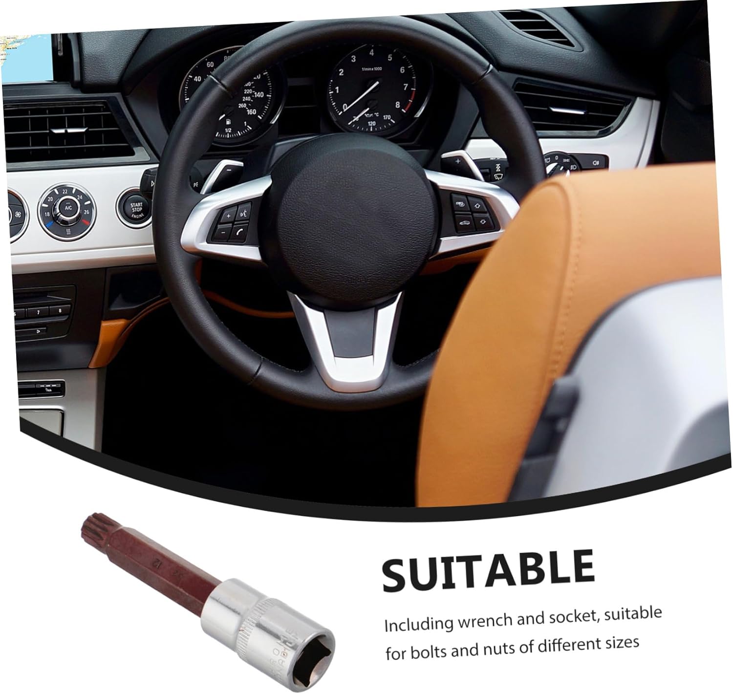 🚗 KFZ & Werkstatt – IMIKEYA Car Repair Tool Disassembly Key Car Repair Tools Wrench Steel Tool Steering Wheel Removal Seat Disassembly – Bild 8