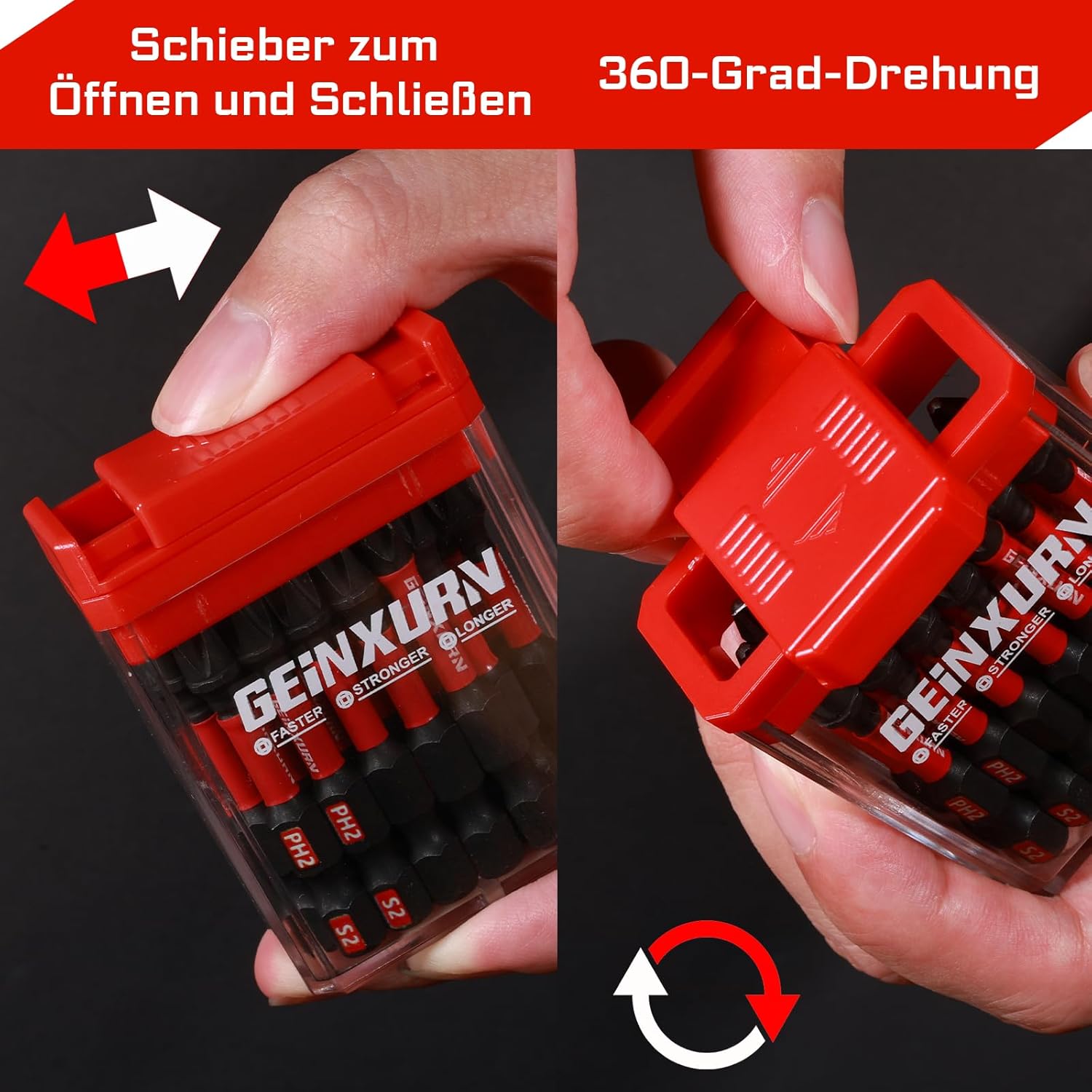 ⚡ Elektro & Technik – Schlagfestes Schraubendreher-Bit-Set, 90-teilig, 50 mm, magnetisch (PH2/PZ2/T10/T15/T20/T25/T30/Hex) S2-Stahl-Mehrfach-Schraubendreher-Bits mit Aufbewahrung, bunte Box – Bild 3