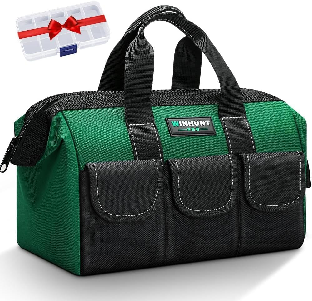 ⚡ Elektro & Technik – Werkzeugtasche, Grün, 31 cm/12 Zoll, aus 1680D Polyester, ideal für Heimwerker und Handwerker (12 Zoll) (Grün, 12 Zoll)
