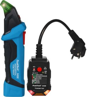 ⚡ Elektro & Technik – PeakTech 3432 Sicherungsfinder, Detektor für Stromkreise, berührungsloser Spannungsprüfer mit Steckdosenprüfer für 230 V Schuko – NCV Phasenprüfer / Leitungsdetektor / Stromprüfer