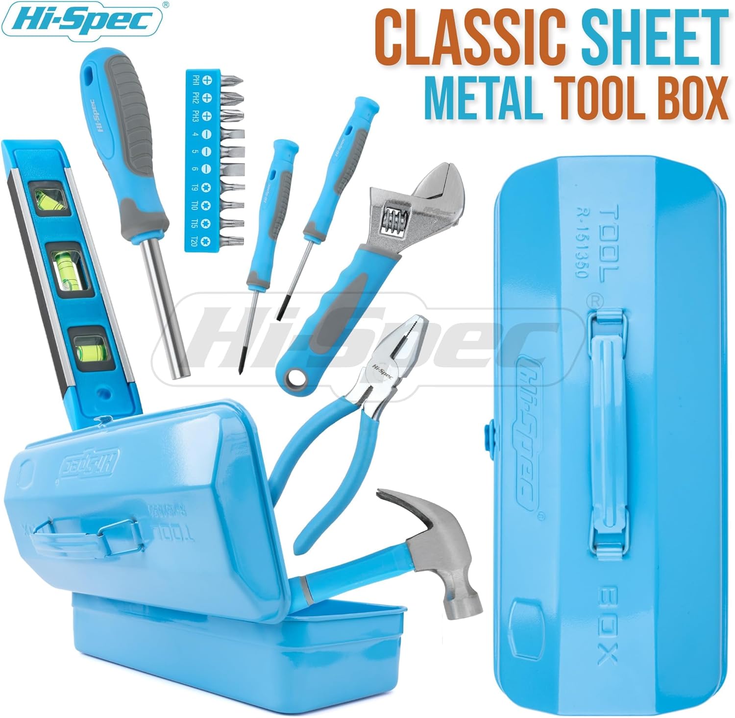 🔥 Angebote & Aktionen – Hi-Spec Beginner Tool Set in Blue Metal Box Complete Genuine Hand Tool for DIY and Youth – Bild 4
