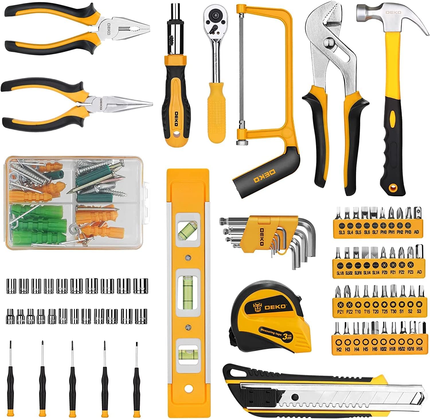 🔥 Angebote & Aktionen – Deko 128-Piece Universal Tool Case Repair Tool Set, Hand Tool Kit with Plastic Tool Box – Bild 6