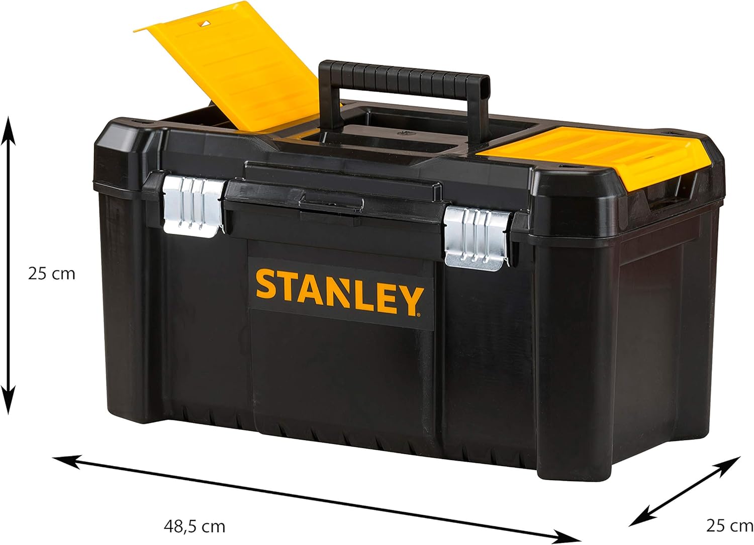 ⚒️ Bau & Montage – Stanley STST1-75521 Essential 19-Zoll-Werkzeugkasten mit Metallverschlüssen, Schwarz/Gelb, Zoll – Bild 8