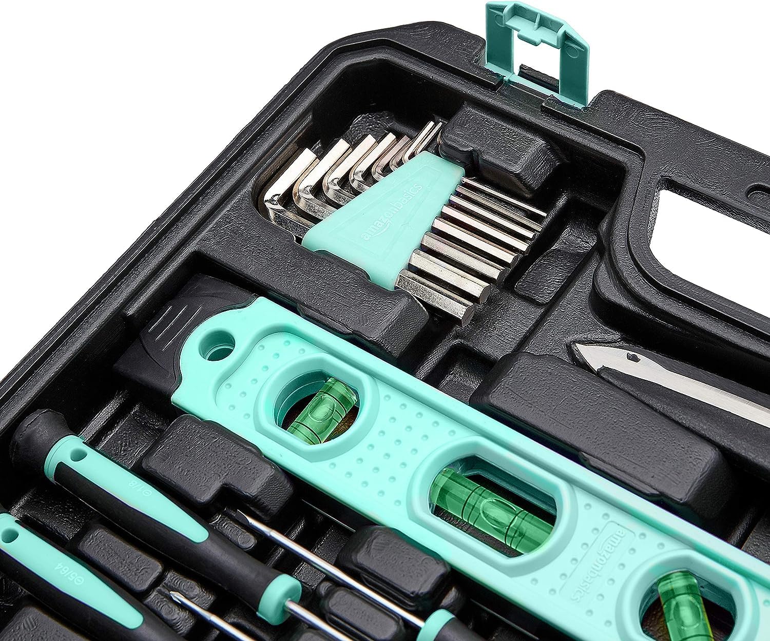 🚗 KFZ & Werkstatt – Amazon Basics 142 Piece Turquoise Household Tool Set with Tool Box 34 x 23.5 x 7.5 cm – Bild 4