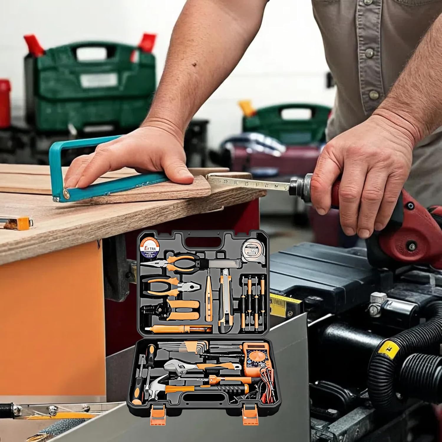 ⚡ Elektro & Technik – Gefüllter Werkzeugkasten 29-teilig – Werkzeugkasten aus hochwertigem Kohlenstoffstahl, Werkzeugset mit Aufbewahrungsbox für Heimwerker, Elektriker & Arbeit – Bild 6