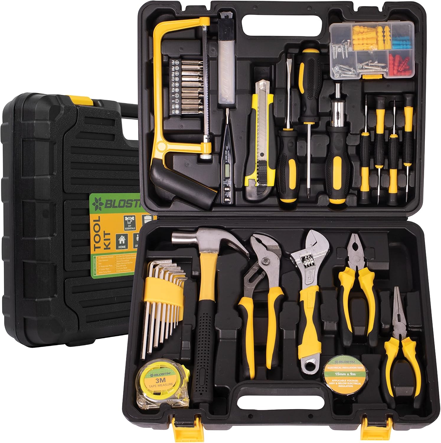 🔥 Angebote & Aktionen – BLOSTM Filled Tool Box 100 Pieces - Tool Set, Tool Box Filled with Essential Hand Tool for DIY - Large Household Tool Set with Hammer, Pliers, Screwdriver Set