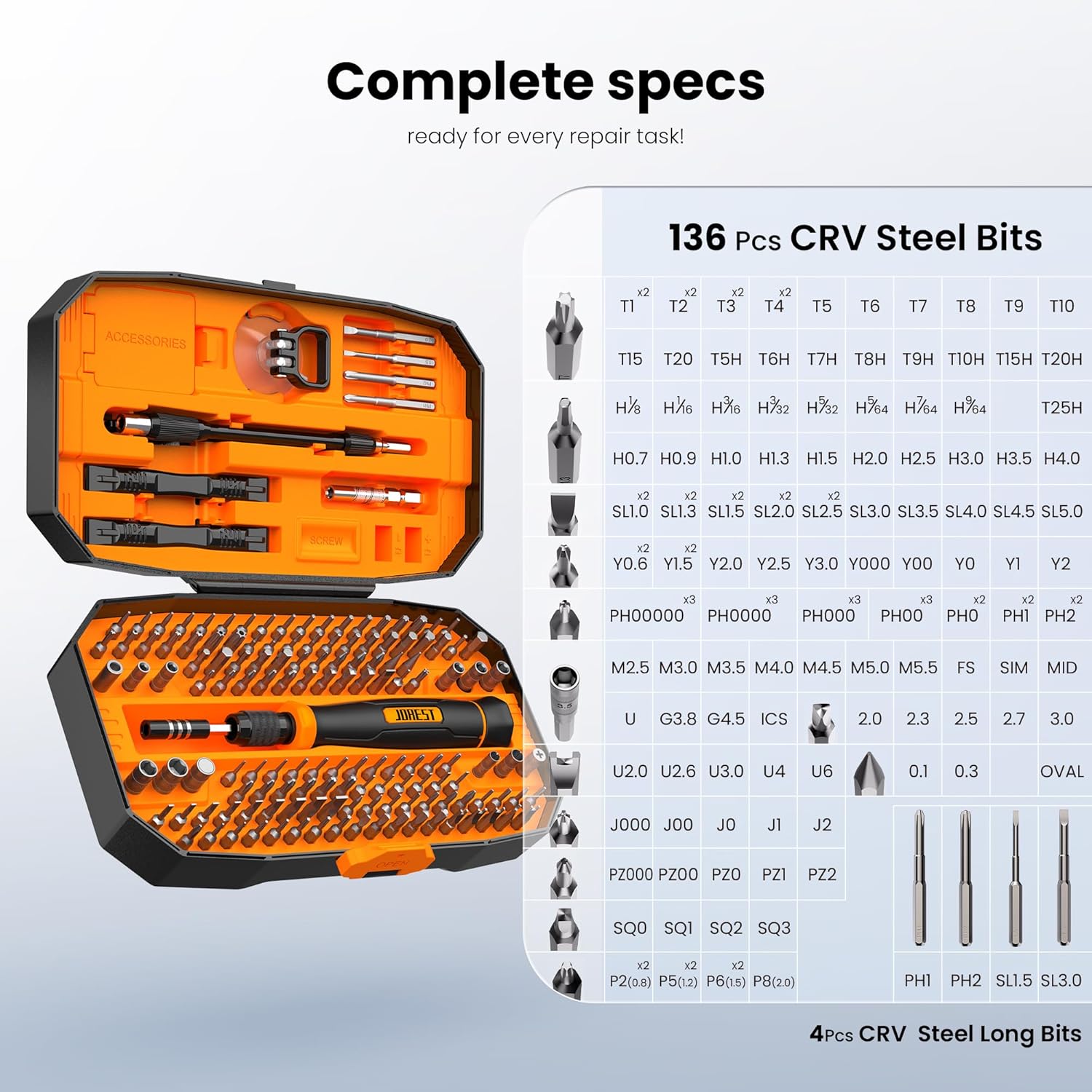 🔥 Angebote & Aktionen – JOREST 152 in 1 Precision Mechanic Screwdriver Set, Christmas Gifts for Men, Mini Tool Set with Torx Triwing Bits, Repair Kit for Macbook, Laptop, PC, RC, PS5, Switch, Xbox, iPhone – Bild 3