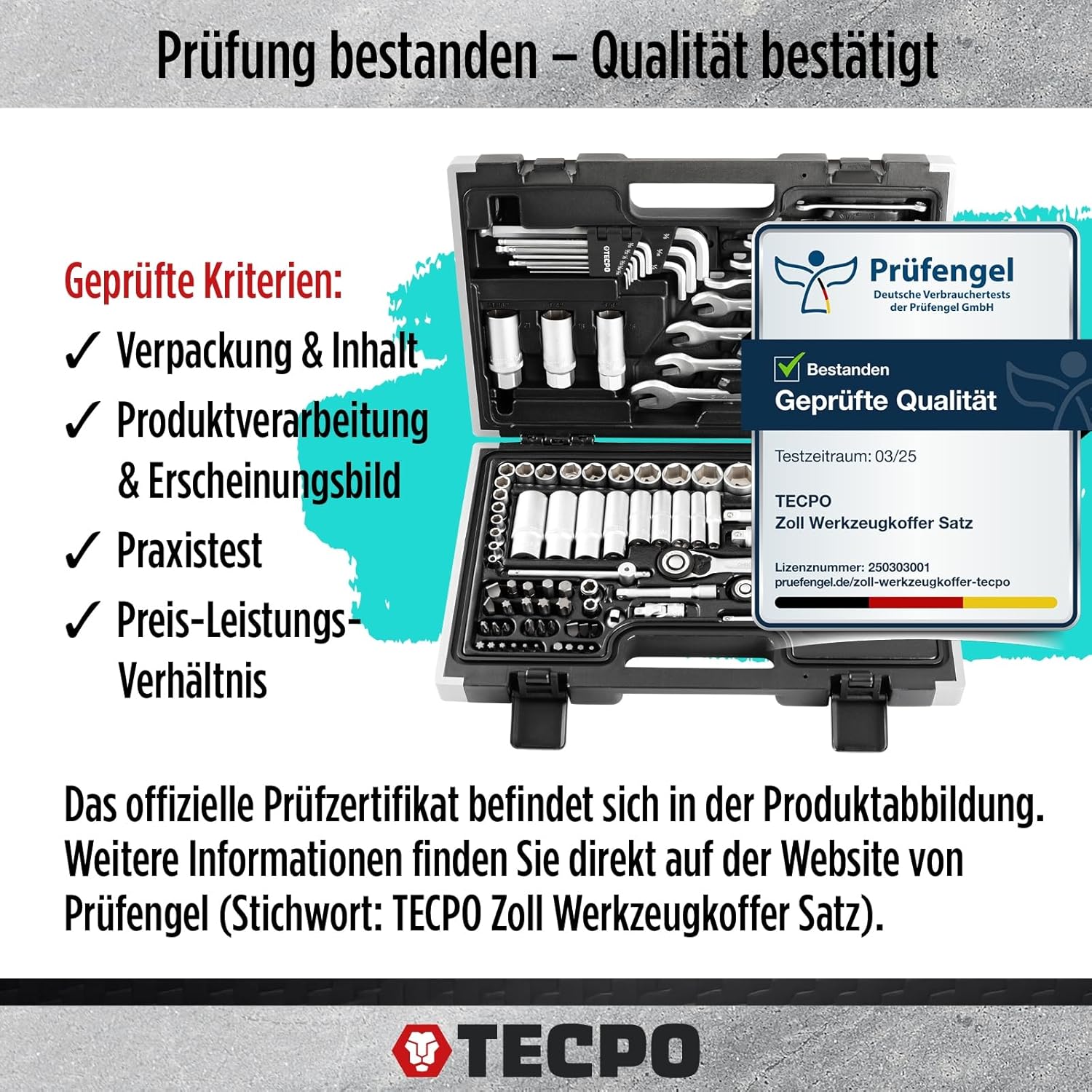 🚗 KFZ & Werkstatt – Tecpo 300383 Inch Tool Set - Harley Socket Spanner Nut Set - Ratchet Box - Socket Box – Bild 2
