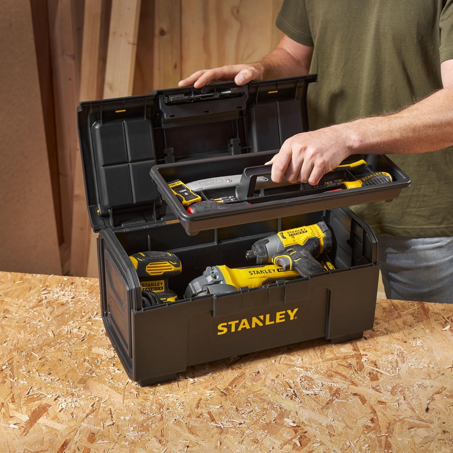 ⚒️ Bau & Montage – Stanley 179217 19-Zoll-One-Touch-Werkzeugkasten zum Selbermachen – Bild 3