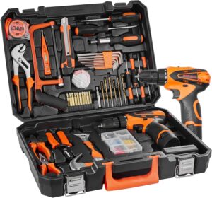 ⚡ Elektro & Technik – VEVOR Werkzeugset, 146-teiliges Haushaltshandwerkzeugset mit elektrischer Bohrmaschine und tragbarem Werkzeugkoffer, Werkzeugkasten für Hauswartung, Heimwerkerprojekte und Autoreparaturen