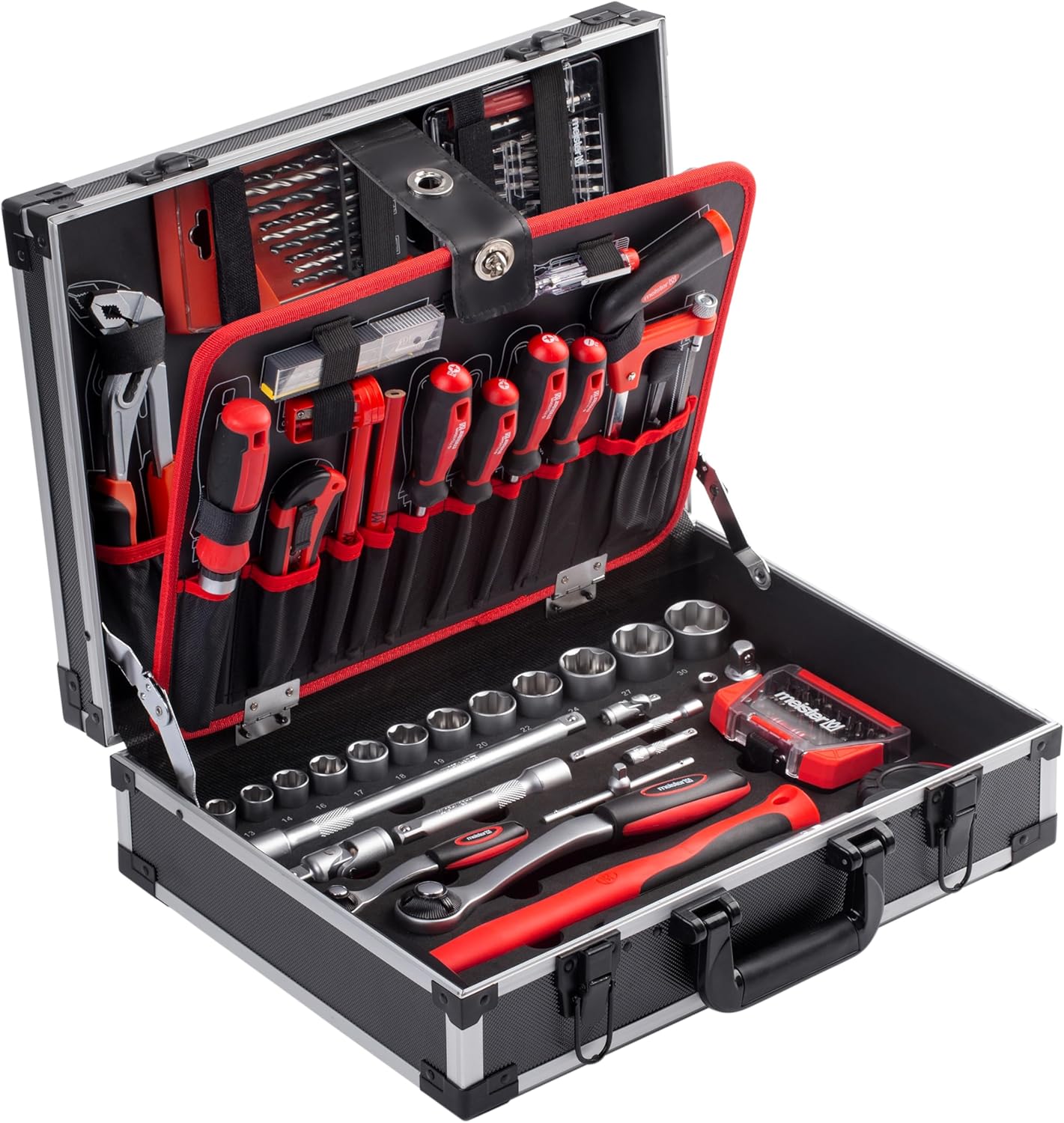 🔥 Angebote & Aktionen – Meister 8971810 Tool Box 161 Pieces - Sturdy Aluminium Case Set - For Household, Garage & Workshop / Professional Filled / Tool Box / Tool Box Complete with Tools – Bild 2