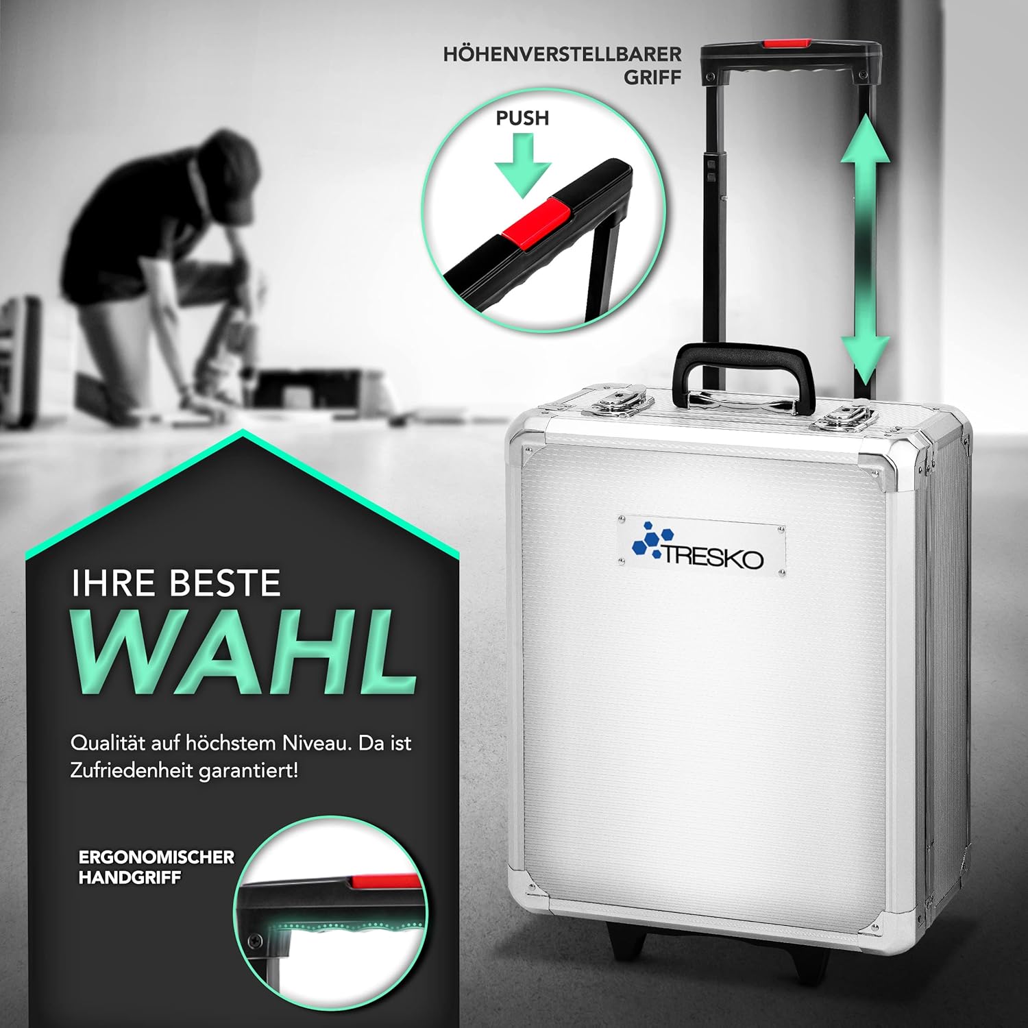 ⚒️ Bau & Montage – Tresko Werkzeugkoffer, 859 Teile, Werkzeugkoffer, Werkzeugtasche, Werkzeugset, Werkzeugwagen, Chrom-Vanadium-Stahl – Bild 7