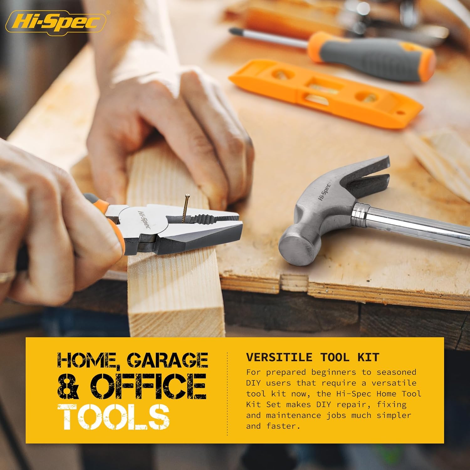 🔥 Angebote & Aktionen – Hi-Spec 25 Piece Small Tool Set for Basic Repairs in Mini Tool Box Tool Set with Mini Hammer, Bit Set, Nail Kit, Tape Measure and More – Bild 6