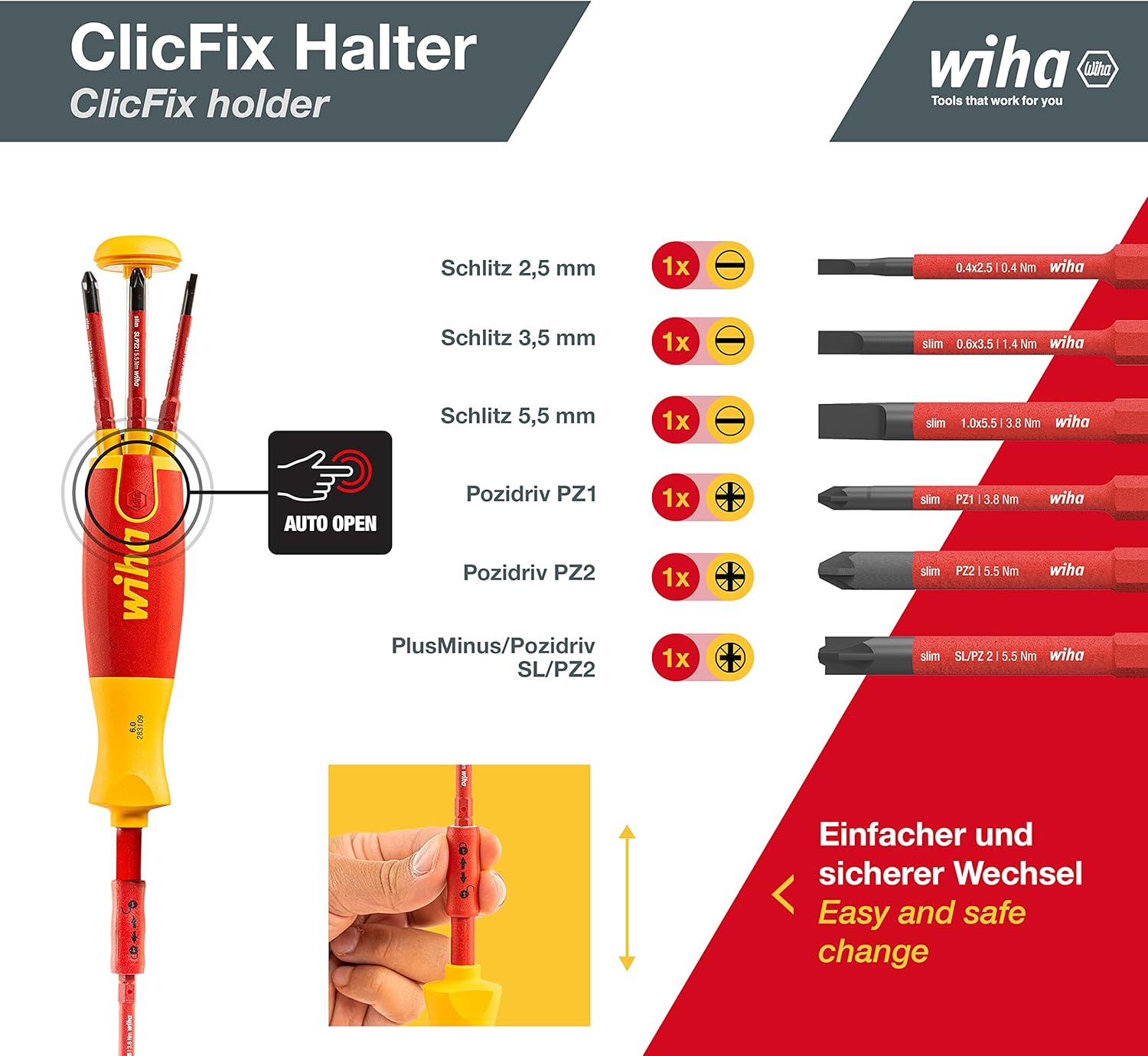 ⚡ Elektro & Technik – Wiha 28369 Klingenschlüssel Drehmoment T 8 x 75 1,3 Nm, 38808 – Bild 6
