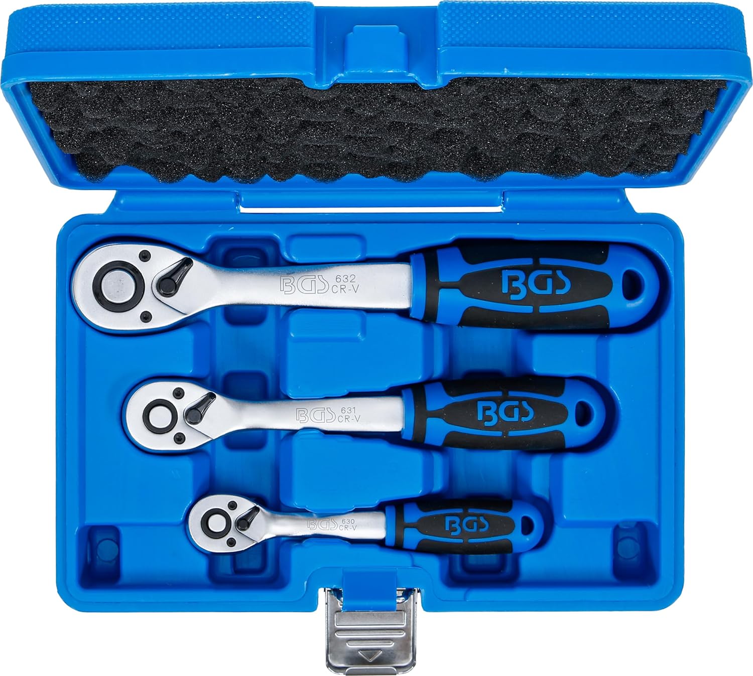 🚗 KFZ & Werkstatt – BGS 621 | Reversible Ratchet Set | 3 Pieces | Fine-toothed | 6.3 mm (1/4 inch) - 10 mm (3/8 inch) - 12.5 mm (1/2 inch) | Ratchet – Bild 5