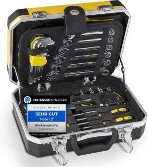 🚗 KFZ & Werkstatt – Filled Tool Box, Premium All-in-One Handy and Non-Slip Tool Box 100 Pieces [For DIY Car or as a Gift]