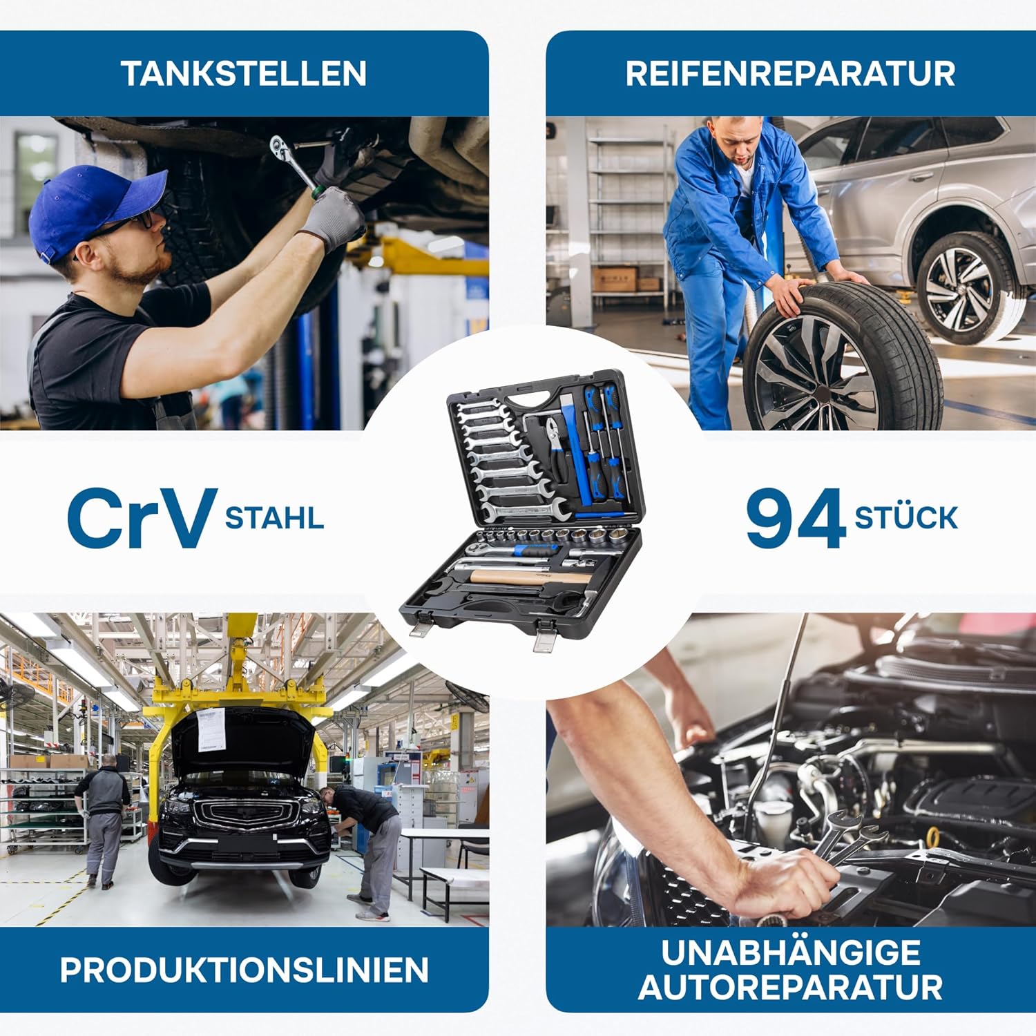 🚗 KFZ & Werkstatt – Forsage 36 Piece Car Tool Set - Comprehensive and Durable for Mechanics and Car Enthusiasts, Ratchet Box, Socket Set, Extensions, Pliers, Hammer, Screwdrivers and Chisels – Bild 8