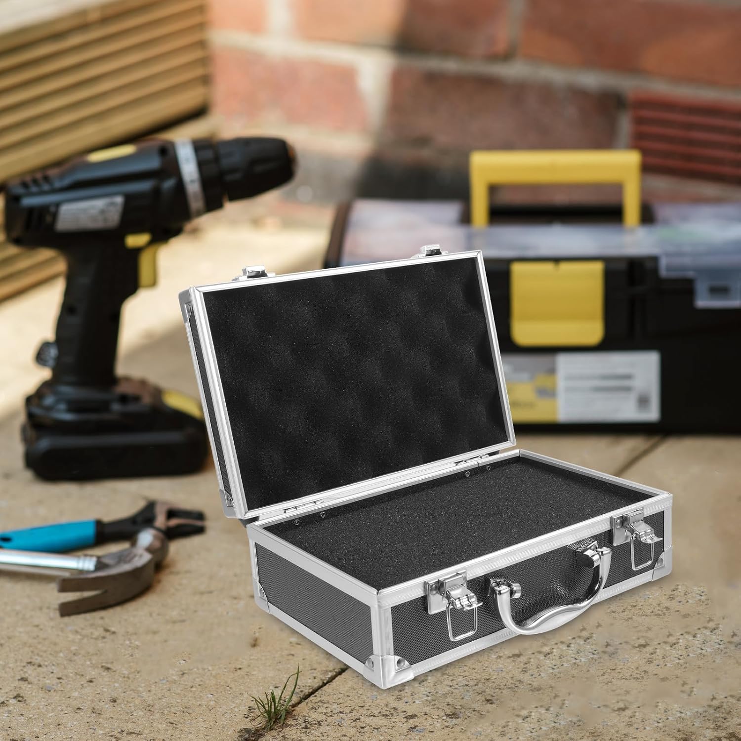⚡ Elektro & Technik – Ipetboom Aluminiumlegierung Kleiner Werkzeugkoffer mit Schwammfutter Abschließbar Tragbare Aufbewahrungsbox für Elektriker Reise und Zubehör 255X165X95 CM – Bild 3