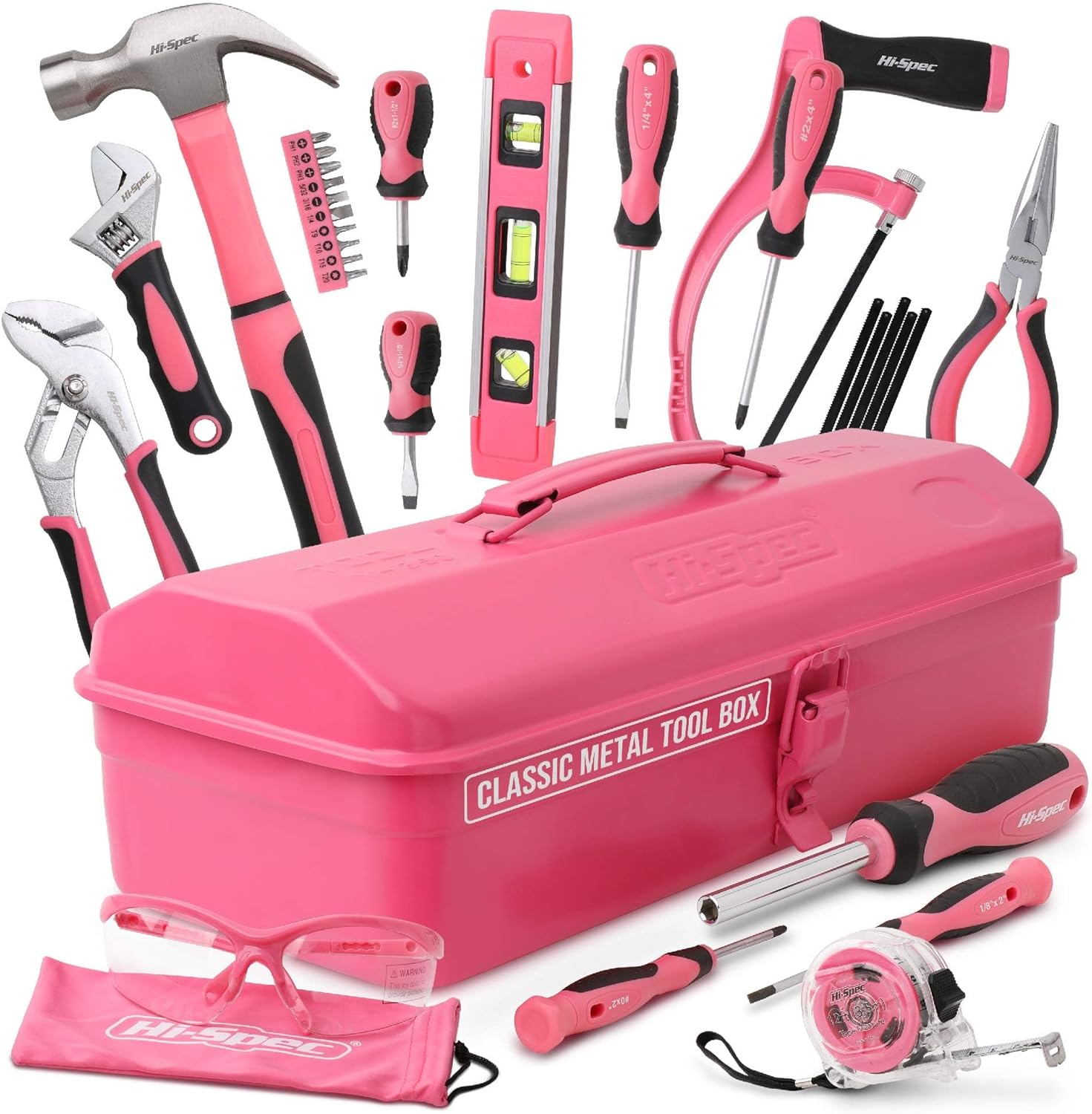 🔥 Angebote & Aktionen – Hi-Spec 30pcs Pink DIY Repair Tool Set in Metal Case Complete Hand Tool for Women Home Office Beginners