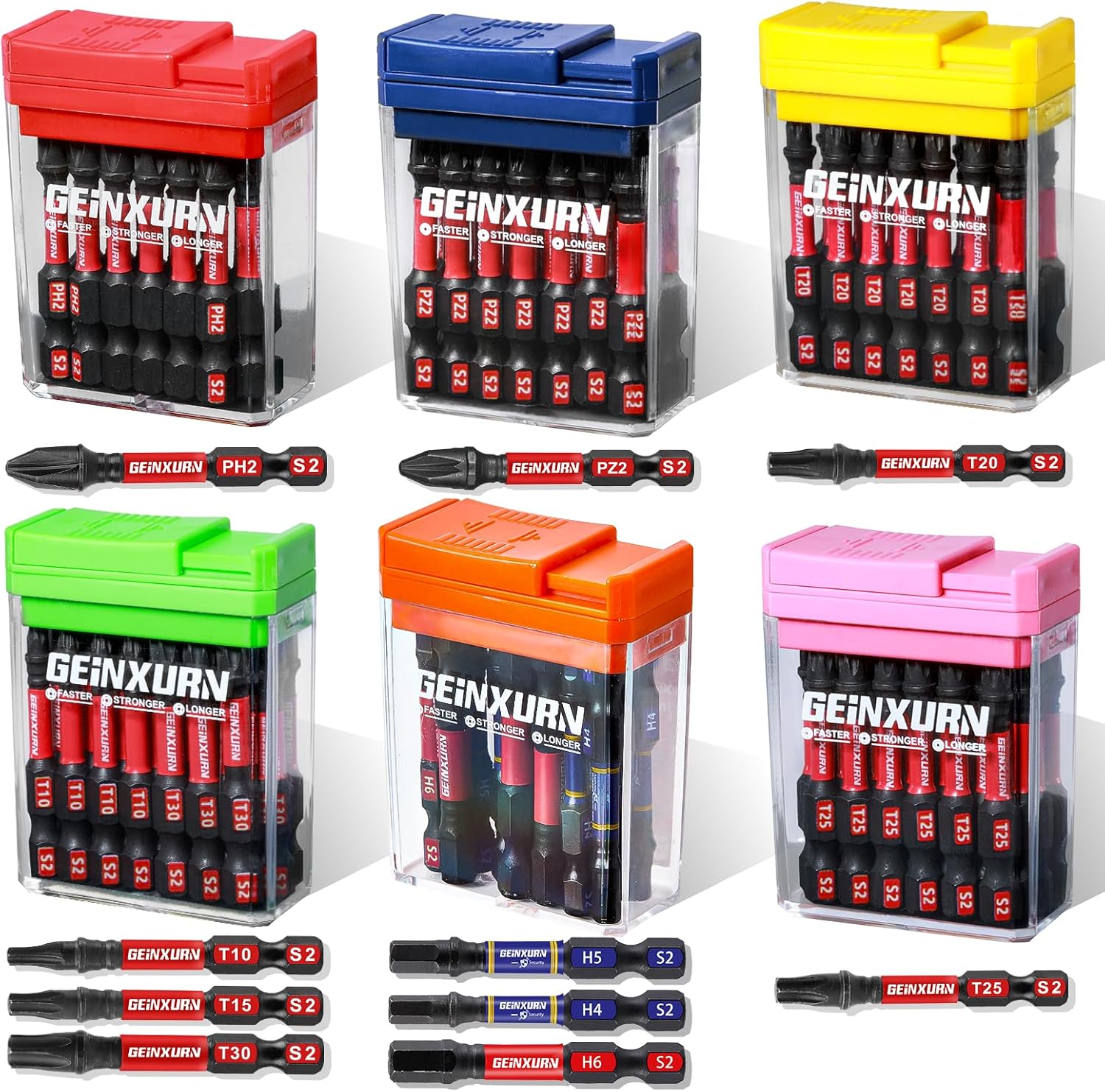 ⚡ Elektro & Technik – Schlagfestes Schraubendreher-Bit-Set, 90-teilig, 50 mm, magnetisch (PH2/PZ2/T10/T15/T20/T25/T30/Hex) S2-Stahl-Mehrfach-Schraubendreher-Bits mit Aufbewahrung, bunte Box