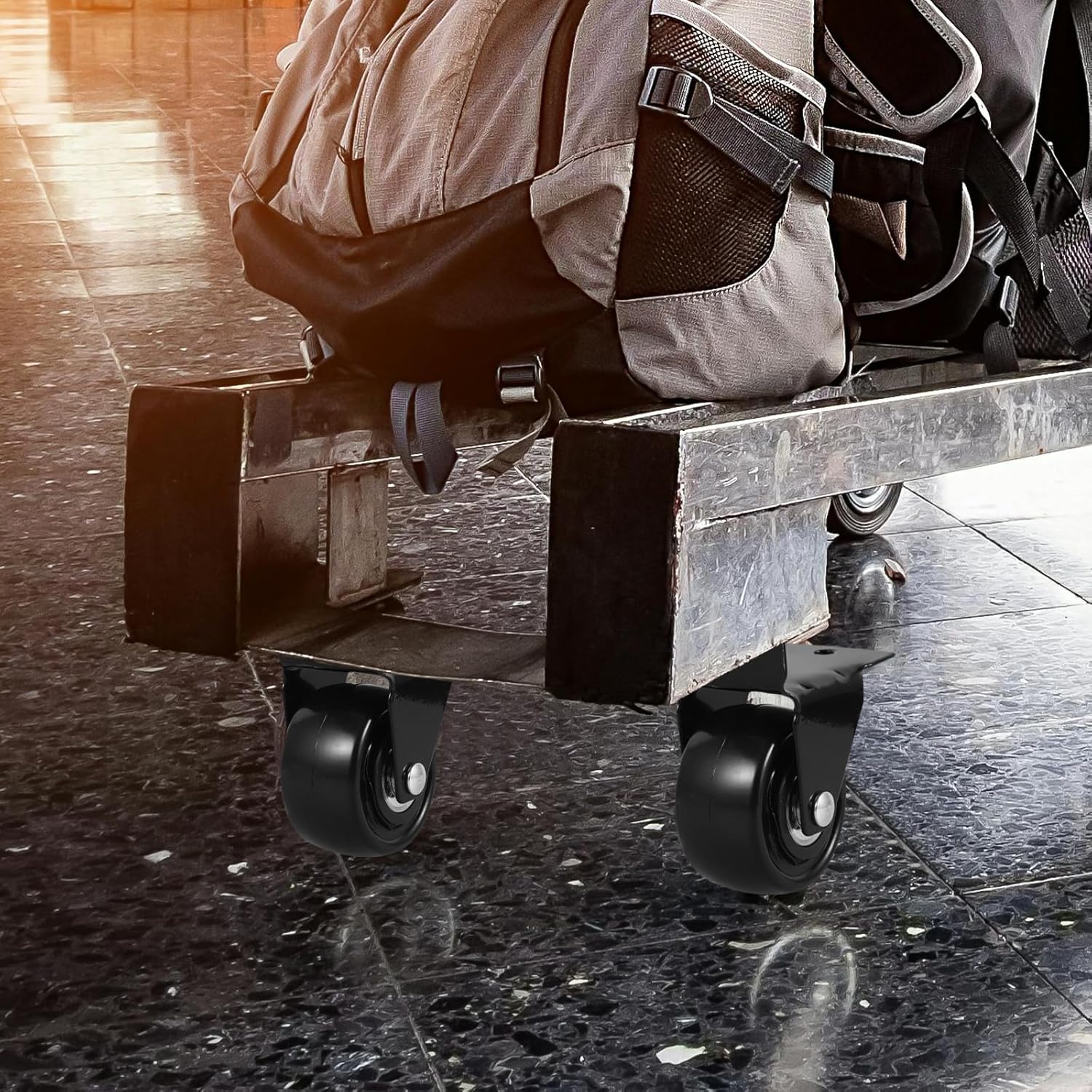 ⚒️ Bau & Montage – SEWACC 4 Stück Teiliges Robuste Eisenrollen für Werkzeugkoffer und Gepäck Schwenkbare Lenkrollen Einfache Montage Hohe Tragfähigkeit Geräuscharm Passend für Wagen und Trolleys – Bild 5