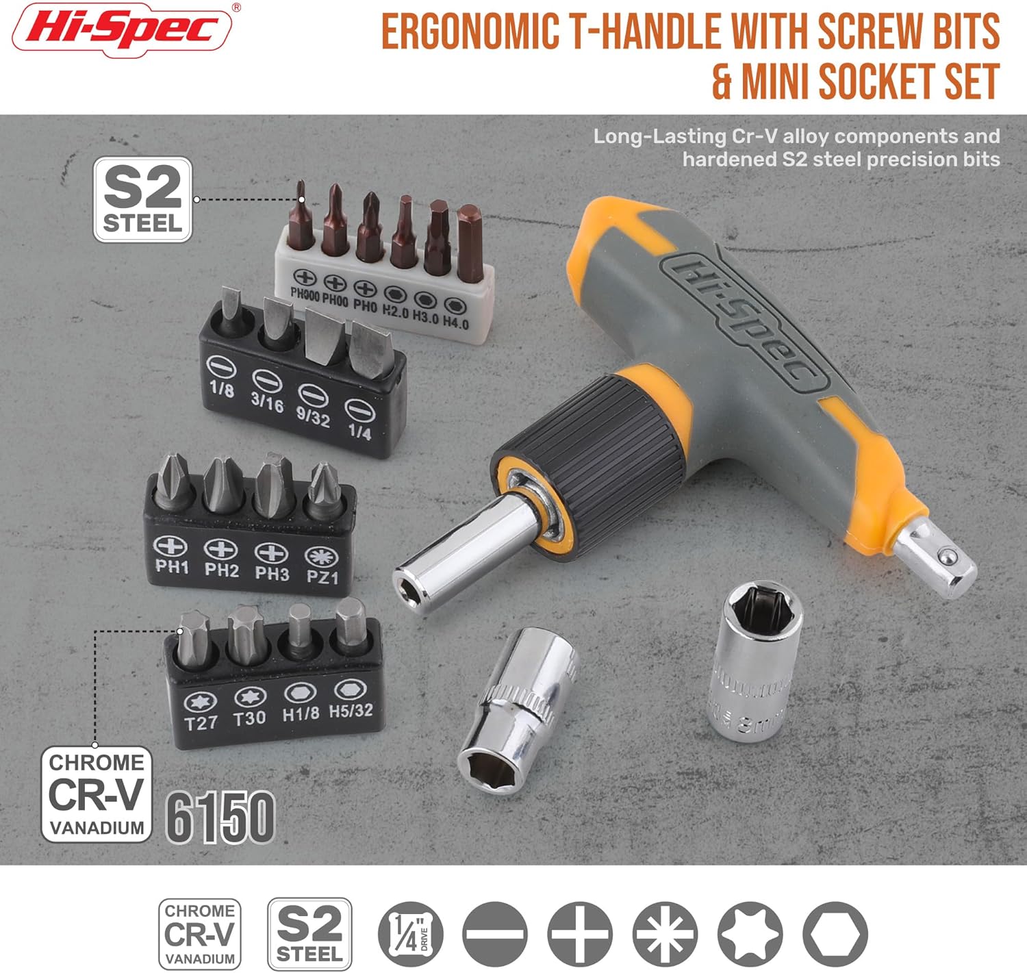 🔥 Angebote & Aktionen – Hi-Spec 30-Piece Tool Set with Screwdriver Set & Hammer - Small Tool Box - Ideal for Home, Office & Household Repairs | Compact & Portable – Bild 3