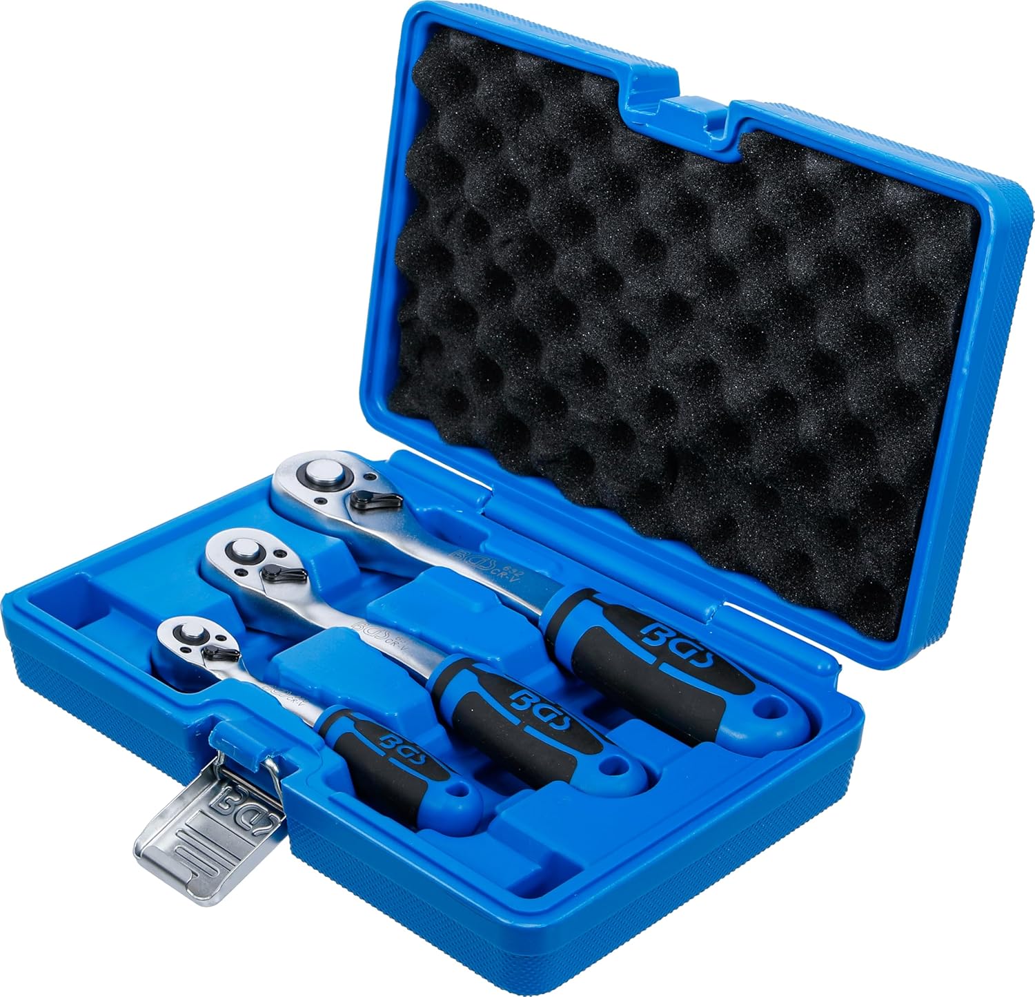 🚗 KFZ & Werkstatt – BGS 621 | Reversible Ratchet Set | 3 Pieces | Fine-toothed | 6.3 mm (1/4 inch) - 10 mm (3/8 inch) - 12.5 mm (1/2 inch) | Ratchet – Bild 4