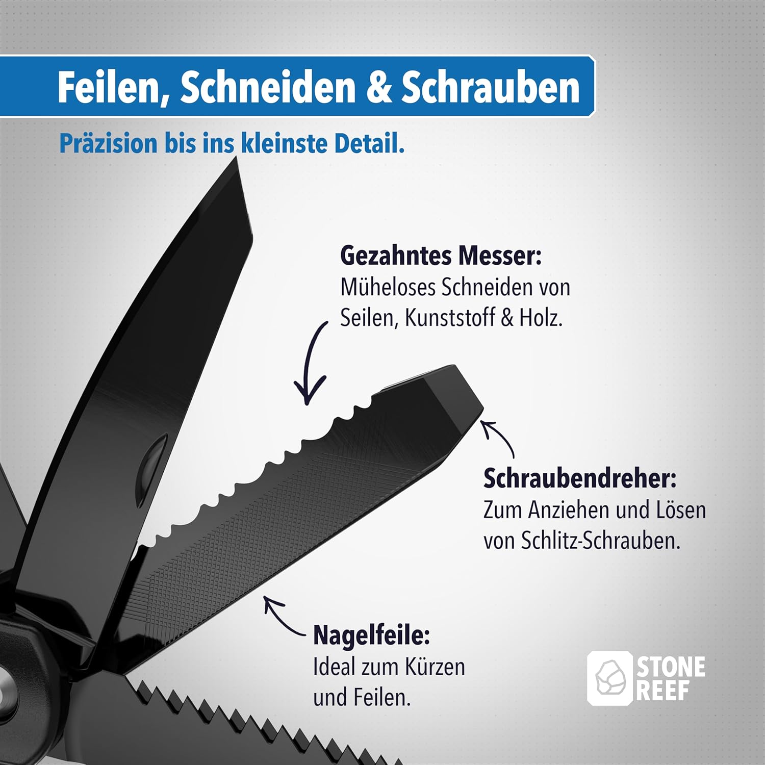 ⚡ Elektro & Technik – Multitool – 12-in-1-Multitool mit Edelstahlzange, Schraubendreher, Messer und Säge – perfekt für Camping, Outdoor und Basteln – Geschenk für Männer – Bild 7