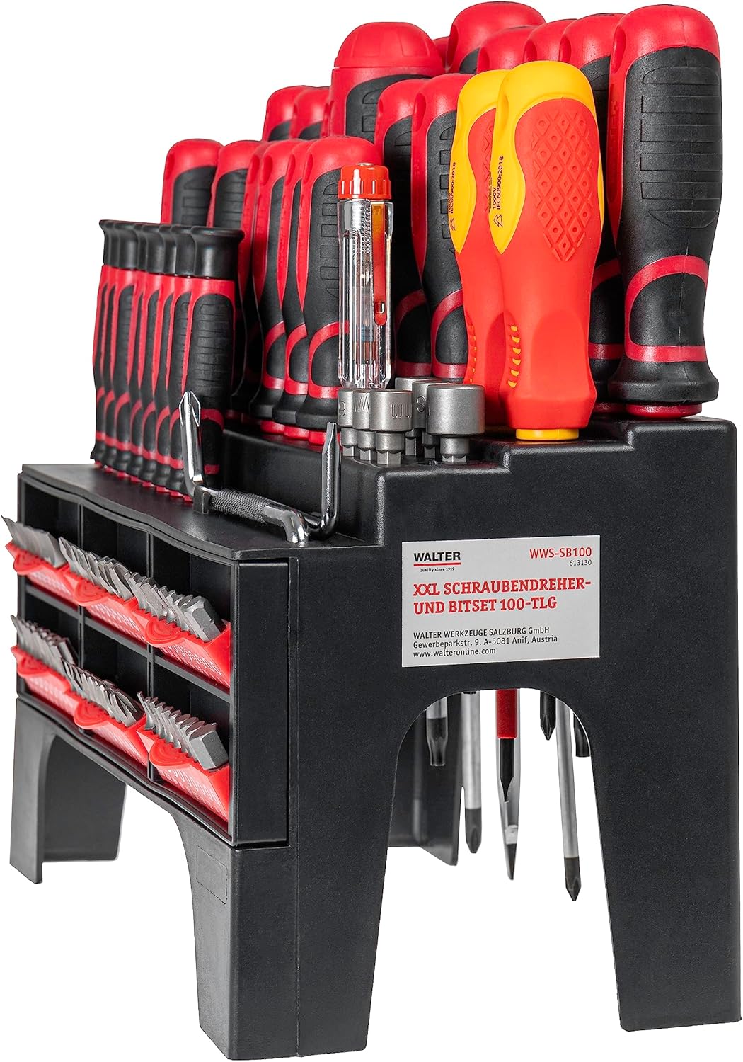 ⚡ Elektro & Technik – WALTER XXL-Schraubendreher- und Bit-Set 100-teilig, effizient und handlich, Kreuzschlitz, Schlitz, Torx und Sechskant, inklusive Phasenprüfer und VDE-Schraubendreher, stabile und kompakte Aufbewahrung – Bild 3