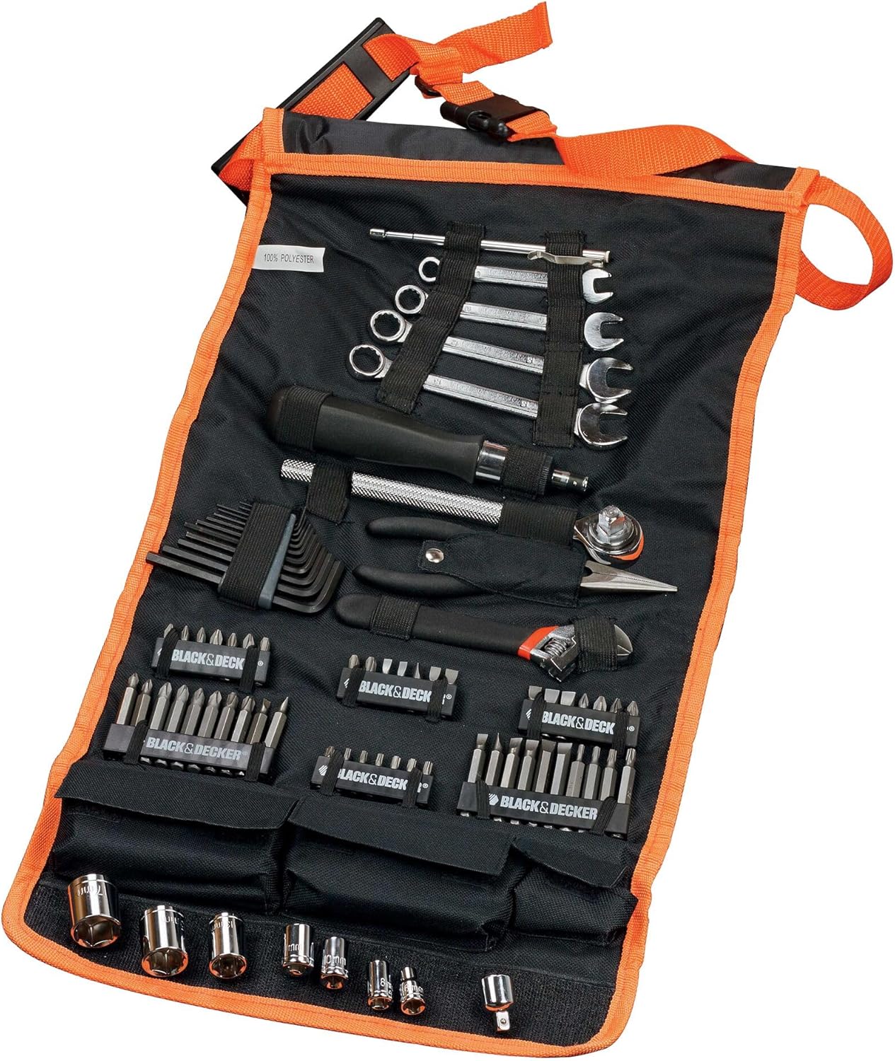 🚗 KFZ & Werkstatt – Black + Decker A7063 76-teilig Handliche Roll-Tasche mit Autowerkzeug-Zubehör