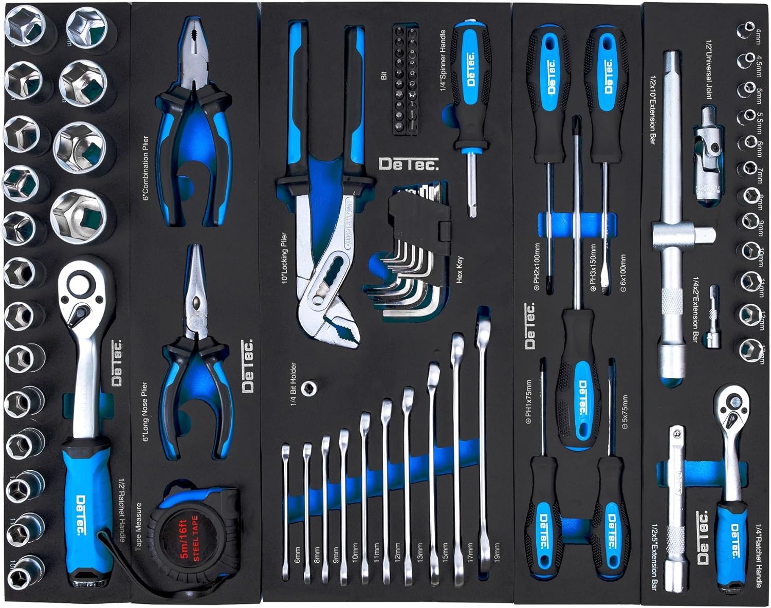 🔥 Angebote & Aktionen – Black Edition Classic Metal Tool Box Filled with Tools 86-Piece Assortment Black Tool Box – Bild 6