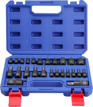 🔥 Angebote & Aktionen – WORKPRO 25-Piece Torx Bit Socket Set and External Torx Socket Set 1/4 Inch 3/8 Inch 1/2 Inch Drive with Storage Case