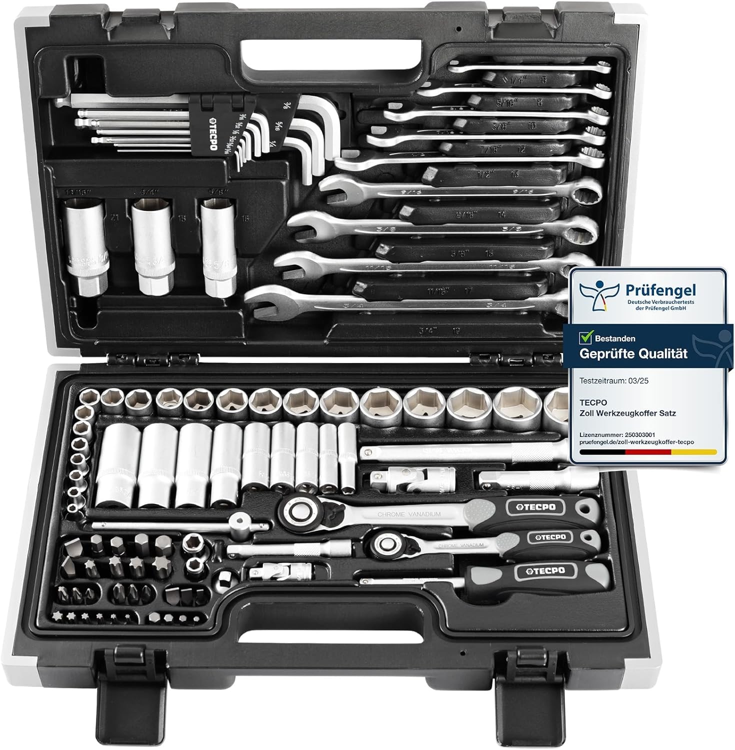 🚗 KFZ & Werkstatt – Tecpo 300383 Inch Tool Set - Harley Socket Spanner Nut Set - Ratchet Box - Socket Box