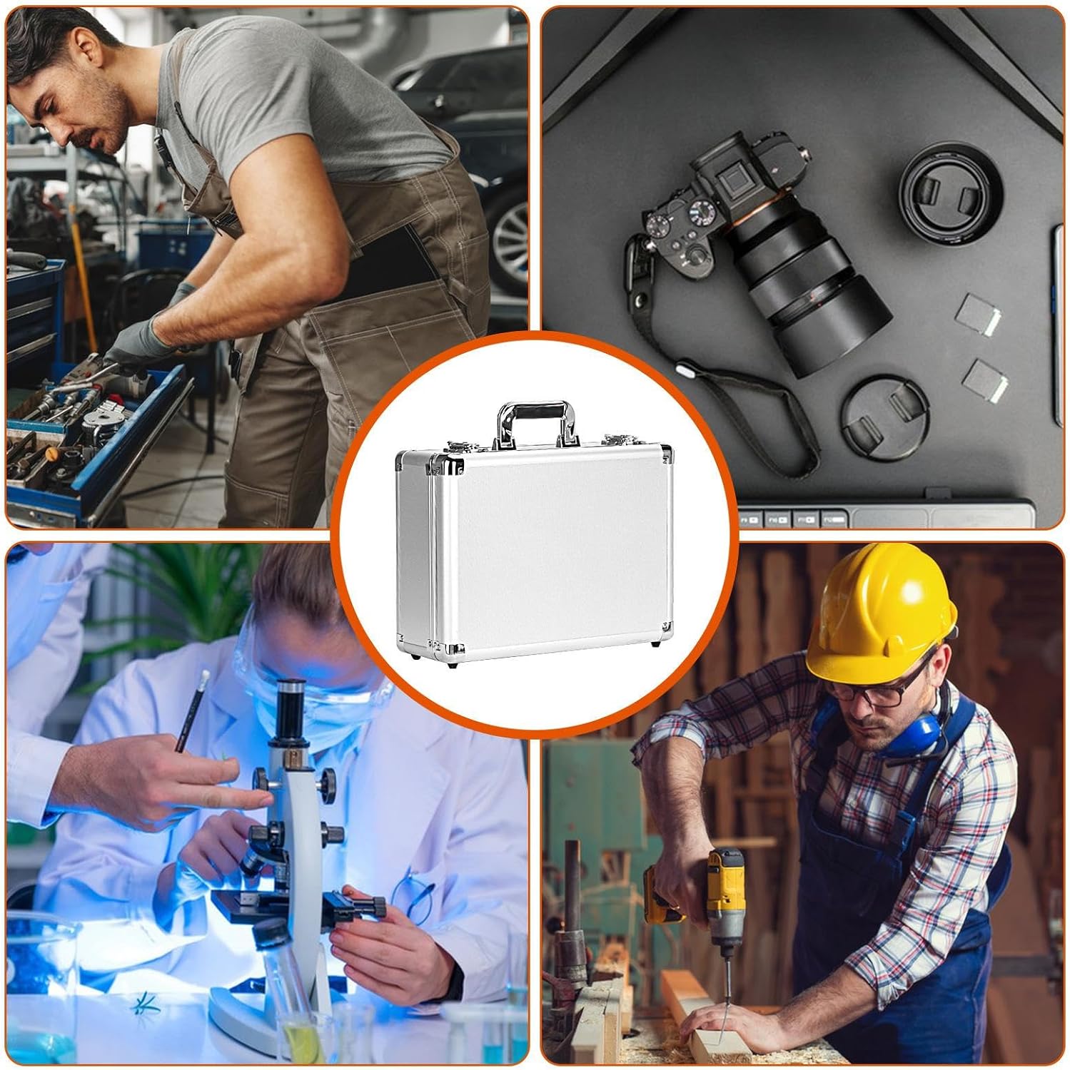 ⚡ Elektro & Technik – Kleine Aluminiumbox, Aluminiumkoffer, 25,5 x 16,5 x 9,5 cm, Aluminium-Werkzeugkiste, leere Aluminiumbox, Werkzeug-Aluminiumkoffer mit Schaumstoff-Tragekoffer für Elektriker, stoßfester Hartschalen-Tragekoffer – Bild 7