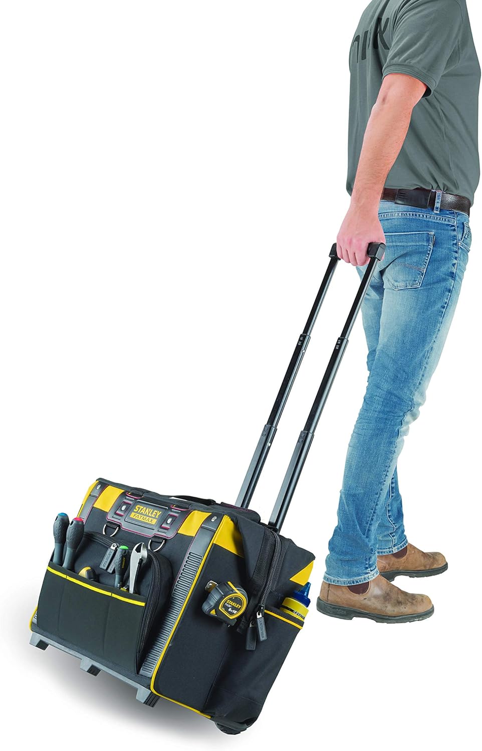 ⚡ Elektro & Technik – Stanley FatMax Werkzeugkasten (mit leichtgängigen Rollen, robust, große Öffnung, Teleskopgriff, Maße: 50 x 36 x 41 cm), FMST1-80148 – Bild 10