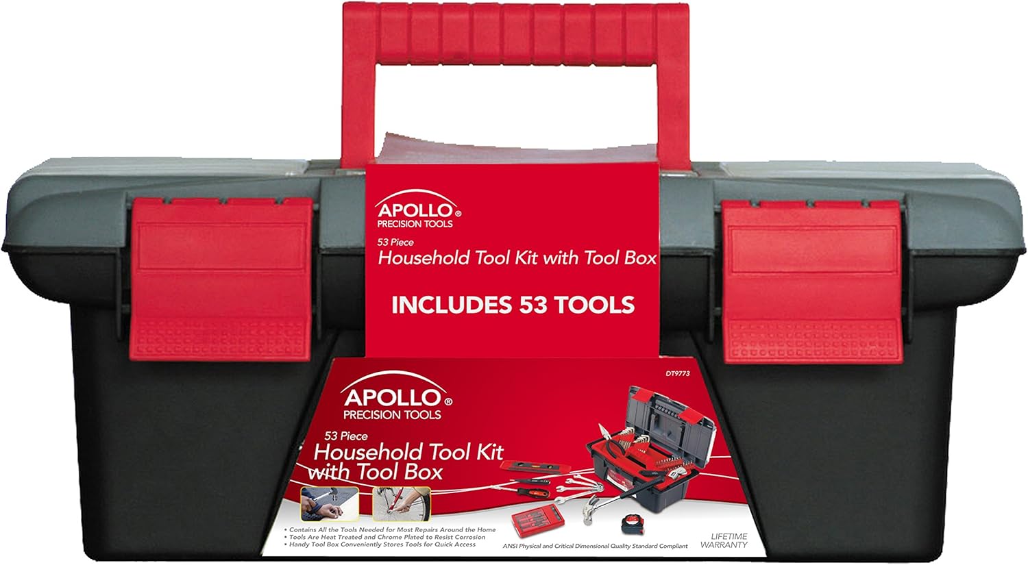 🔥 Angebote & Aktionen – Apollo Tools DT9773 53-Piece Household Tool Kit with Tool Box – Bild 2